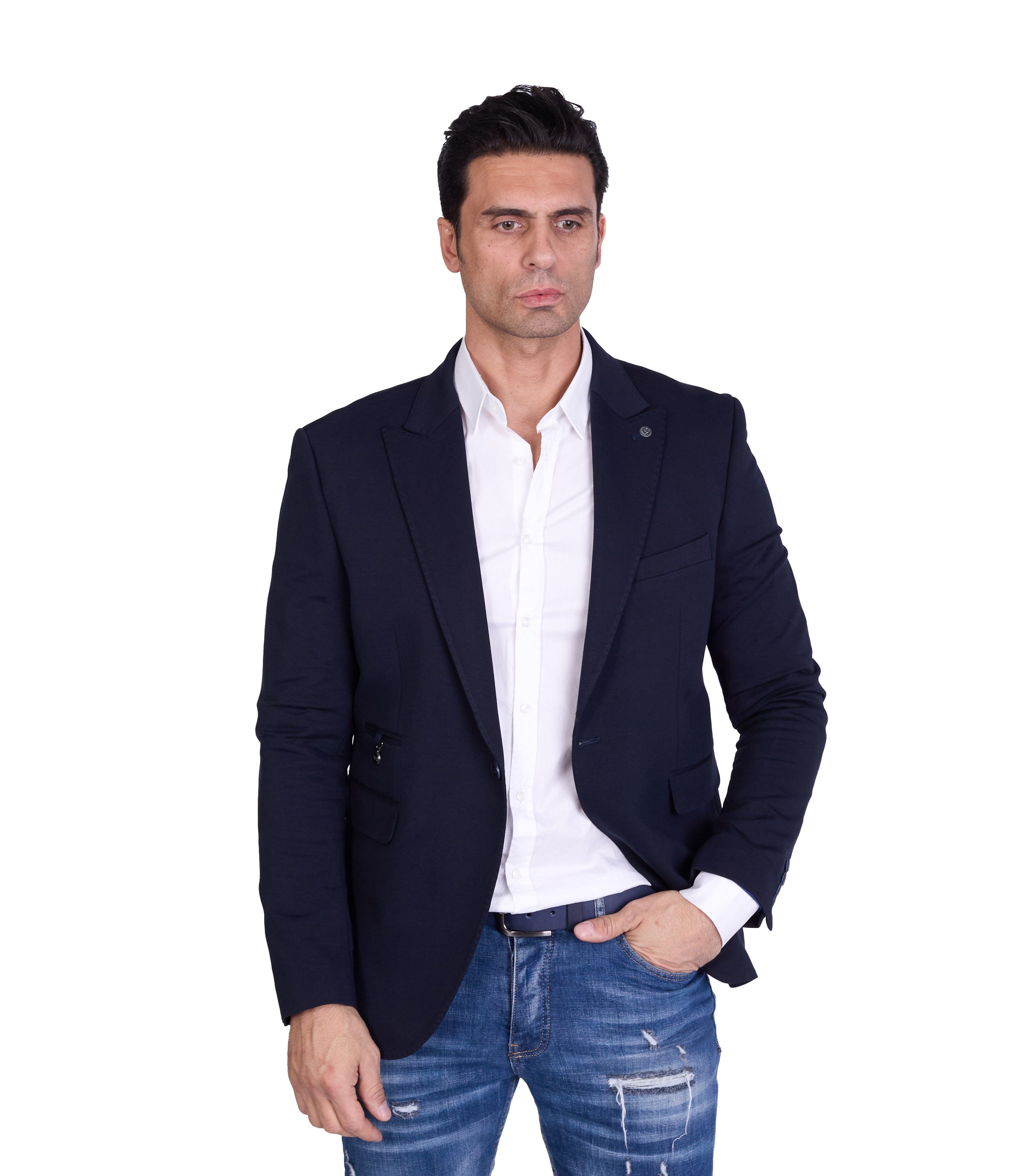 Denim Distriqt Jerseysakko Herren Slim Fit günstig online kaufen