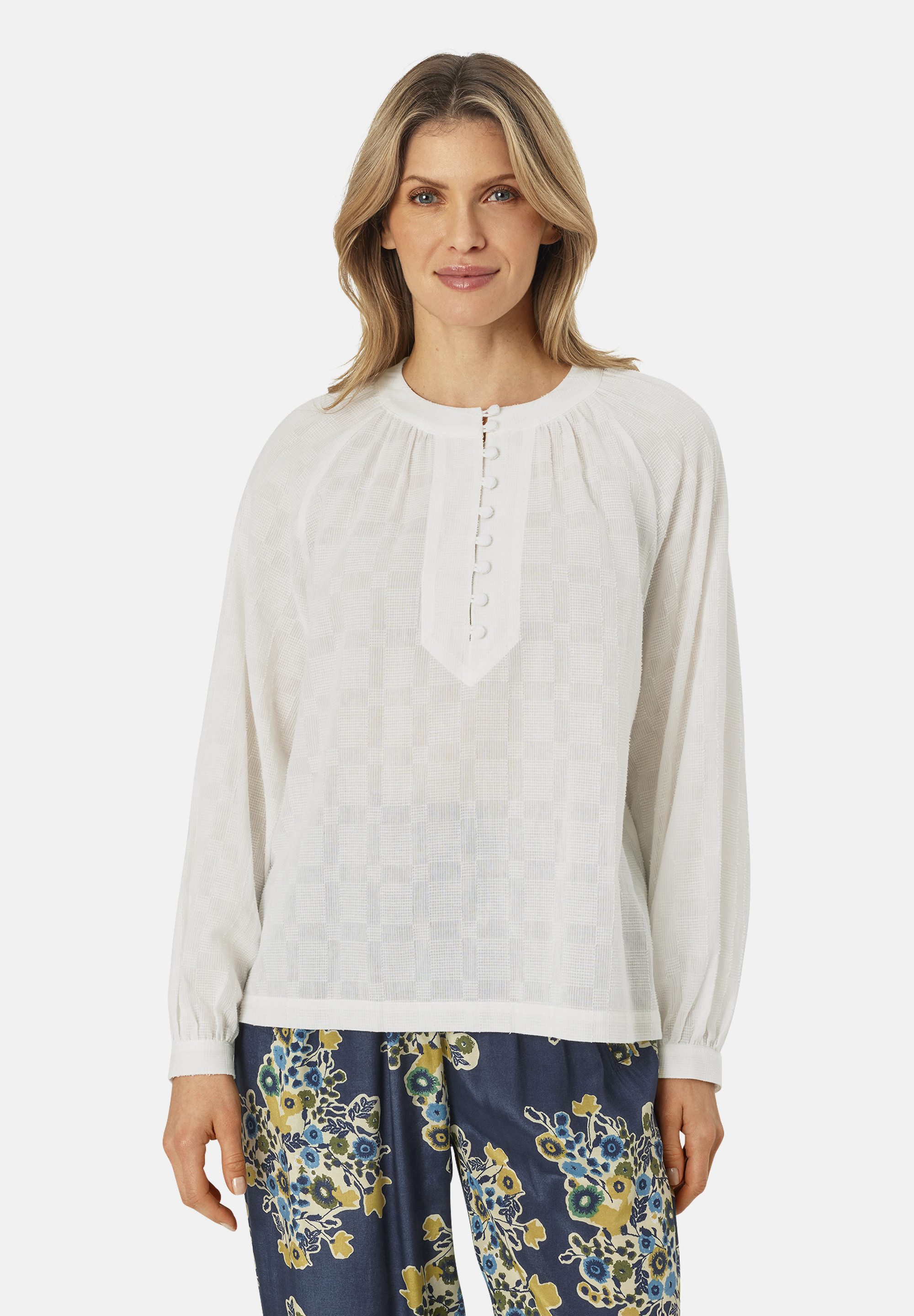 Masai Langarmbluse MaDaxeni Luftige Weite, feiner Griff, dezentes Design