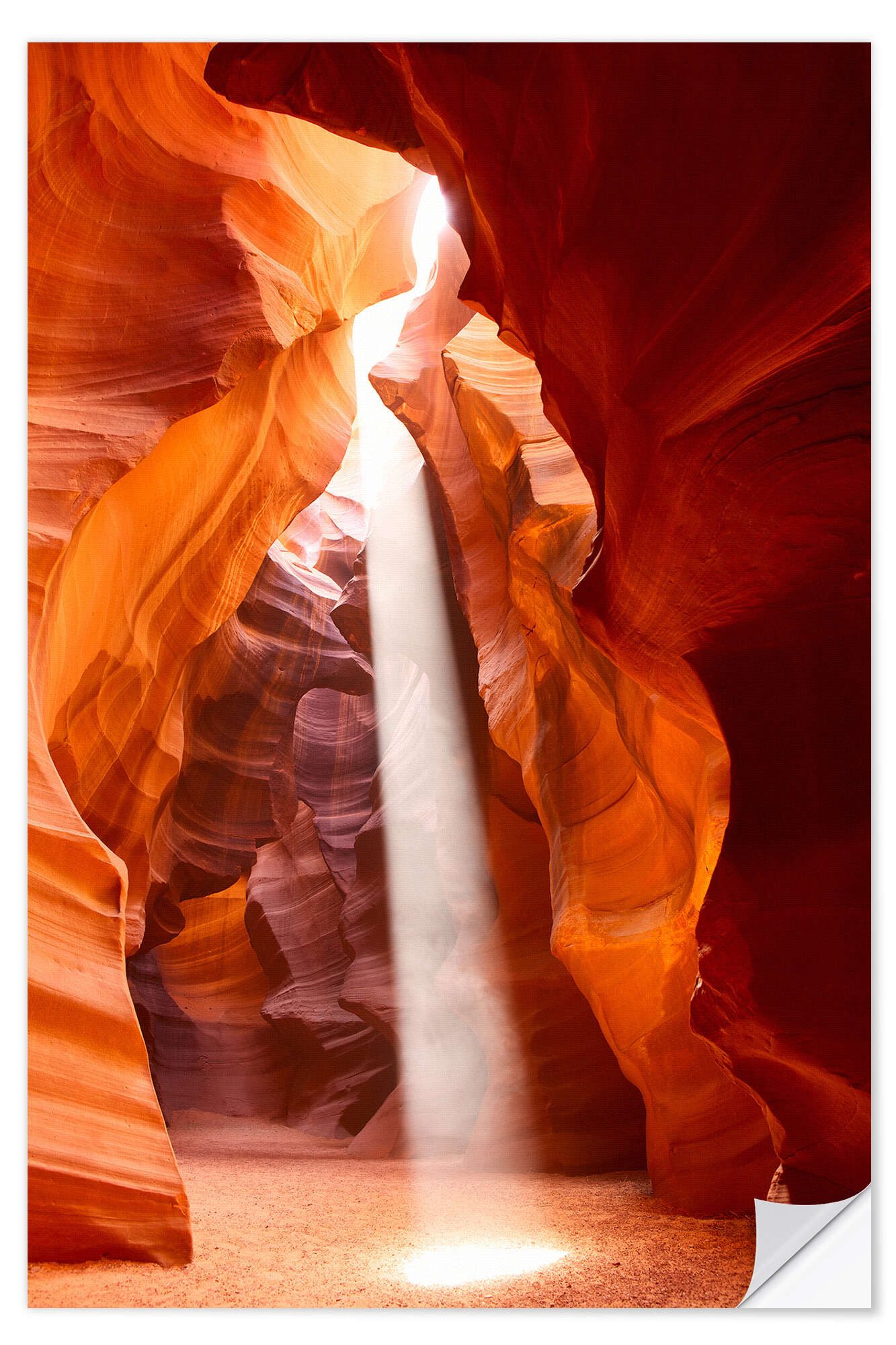 Posterlounge Wandfolie Editors Choice, Sonnenstrahl im Antelope Canyon, Arizona, Fotografie