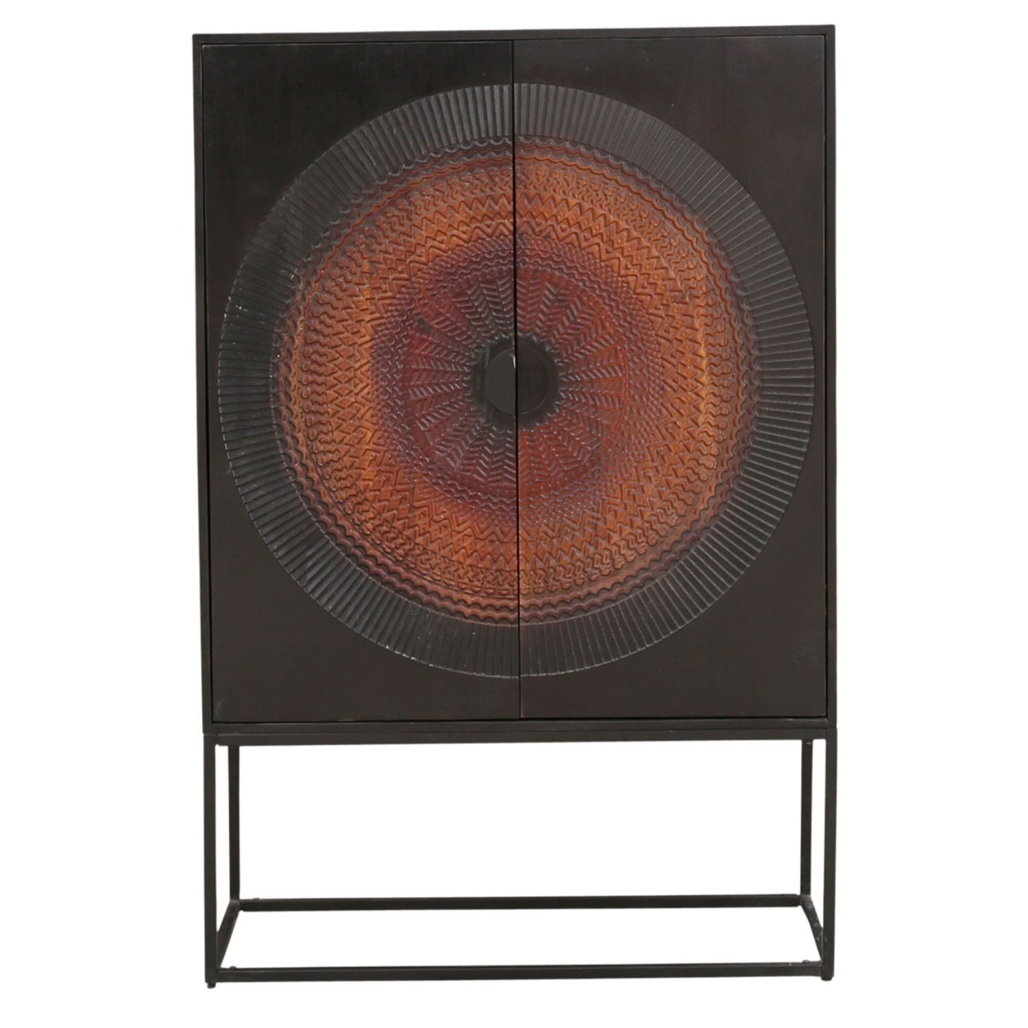 Marrakesch Orient & Mediterran Interior Highboard Highboard Adrin 145cm, Industrial Schrank modern aus Holz & Metall (1 St), Handarbeit