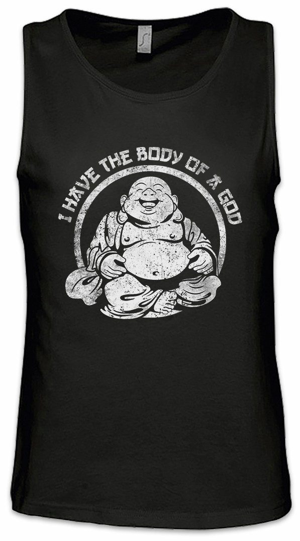 Urban Backwoods Tanktop I Have The Body Of A God Ärmelloses T-Shirt Buddha Buddhismus Chubby Dicke Stolz Pride
