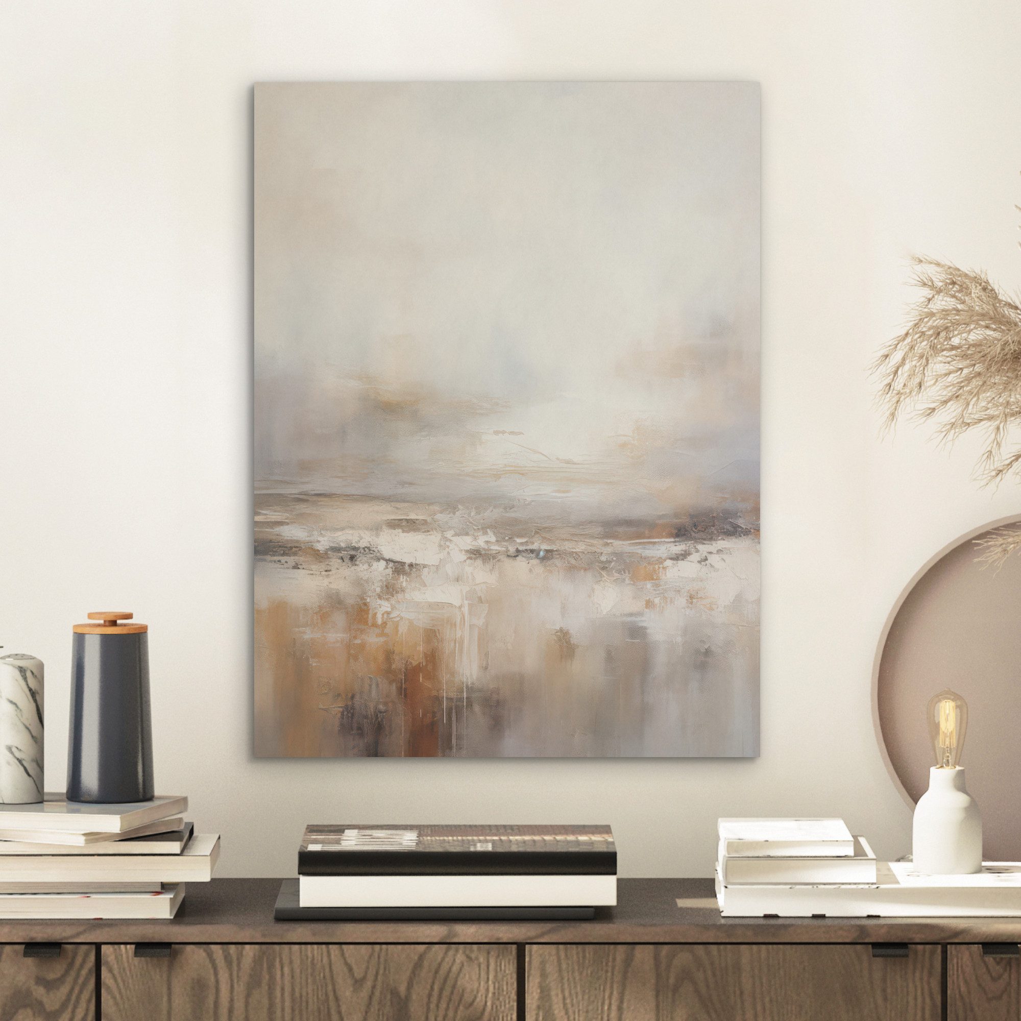 MuchoWow Gemälde Kunst - Industriell - Grau - Braun - Abstrakt, Fotodruck (1 St), Schlafzimmer Deko Aesthetic, Bilder über Bett, 40x30 cm – Bild 2 von 5
