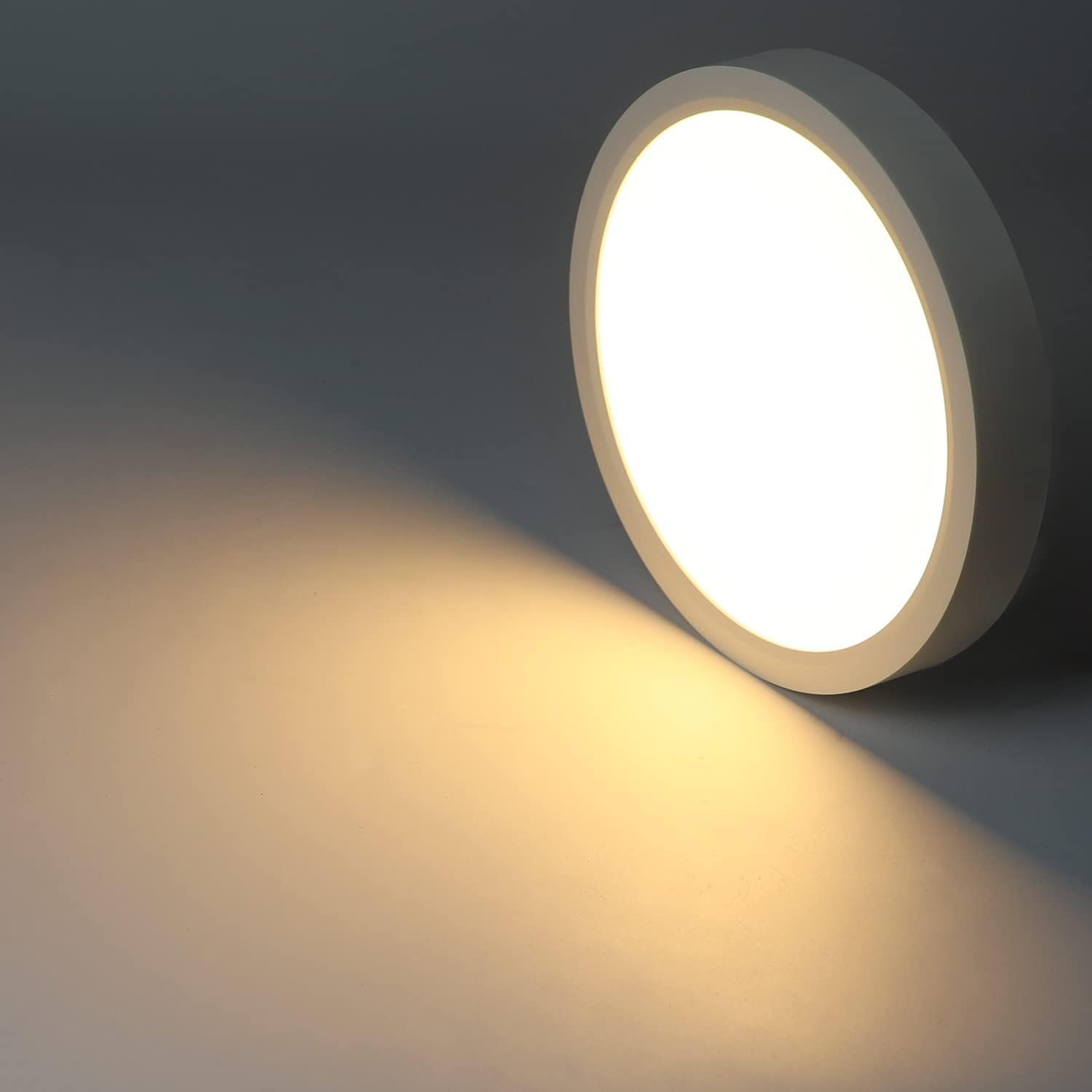 Nettlife LED Panel 8W Flurlampe Rund Deckenleuchte Lampe Schwarz weiss, LED fest integriert, Warmweiß, Schlafzimmer Küche Flur