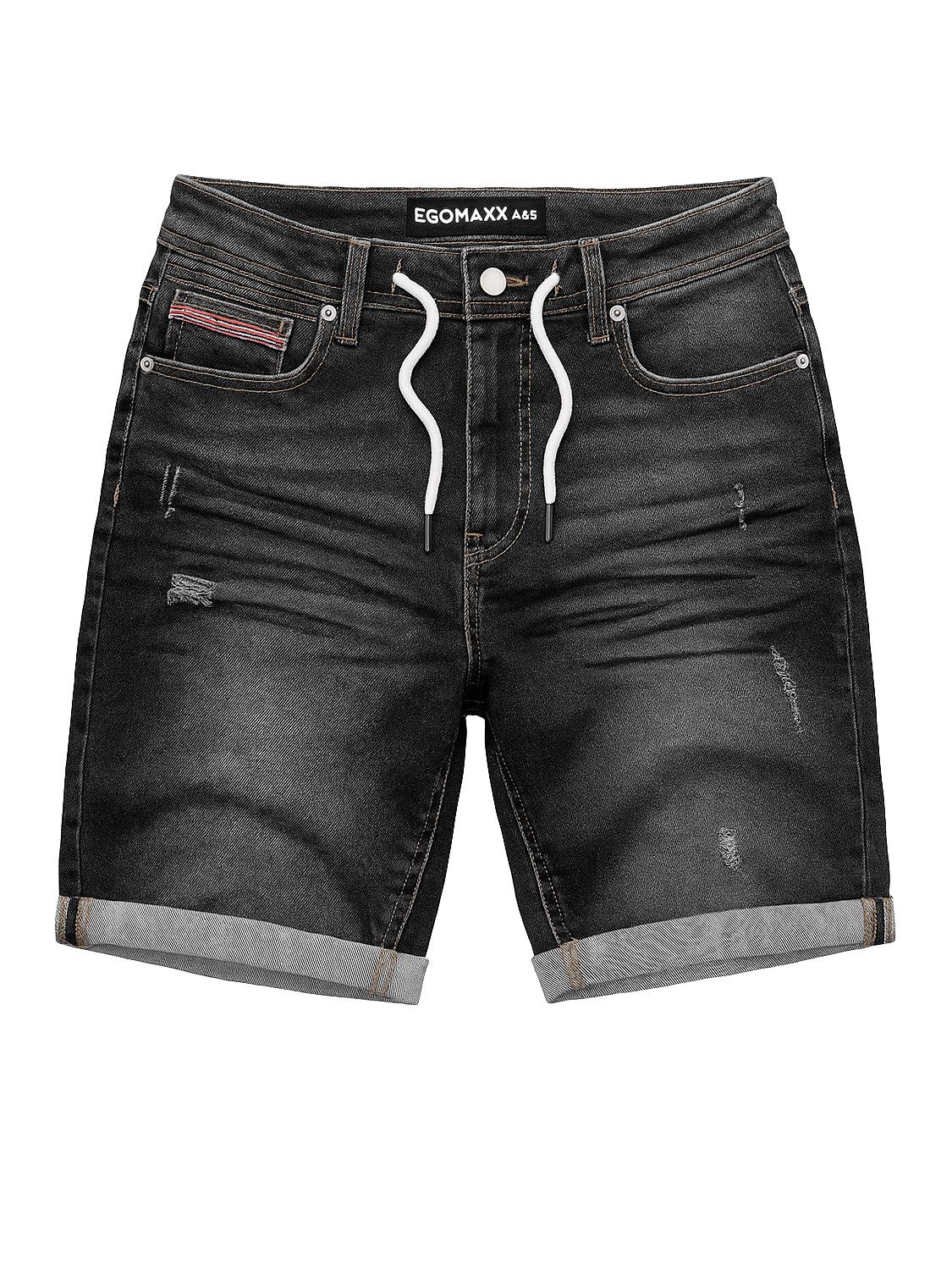 Egomaxx Jeansshorts Distressed Denim mit Kordelzug günstig online kaufen