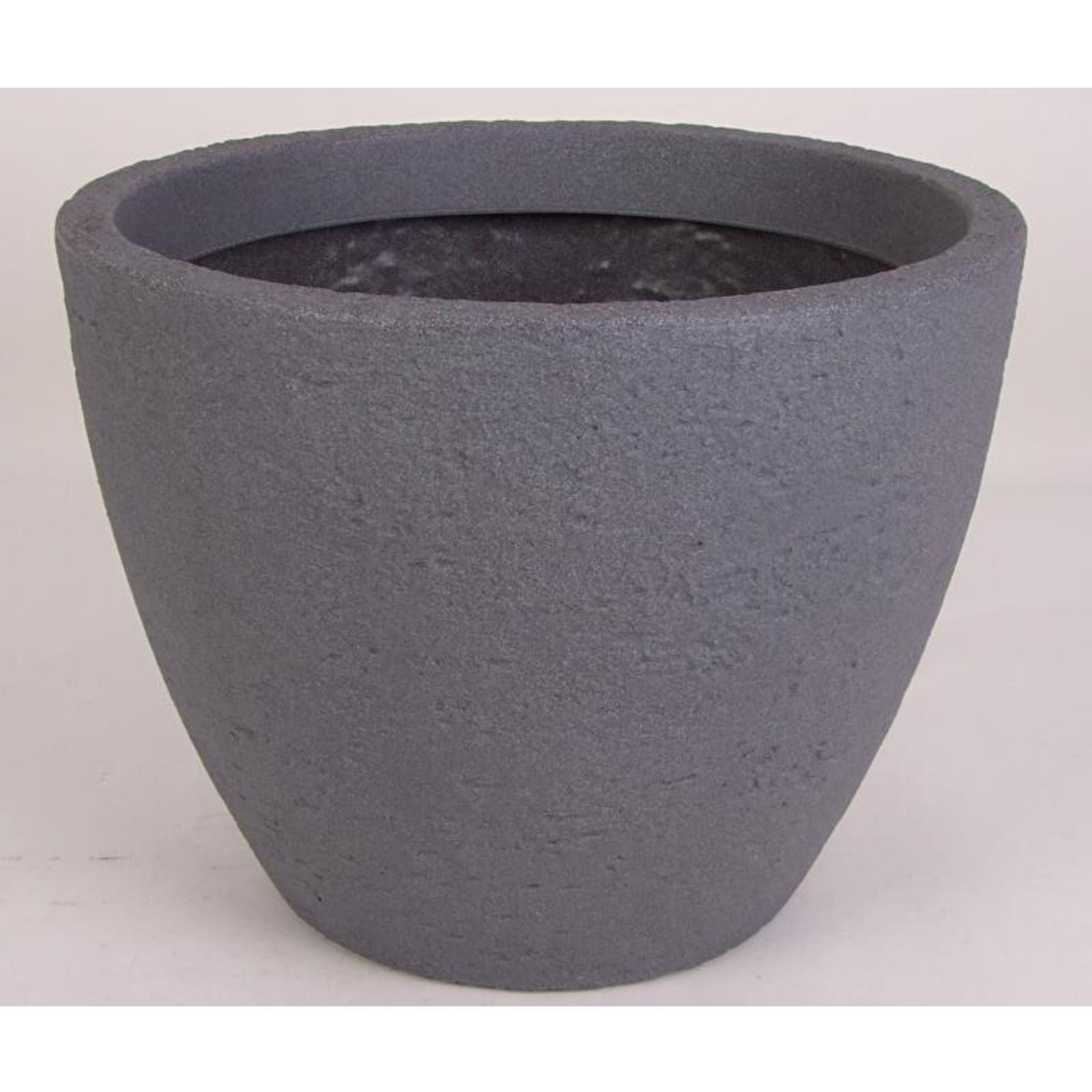 Jelenia Plast Pflanzkübel Pflanzkübel "Stone" 50xH39cm Steinoptik Übertopf Blumengefäß rund grau