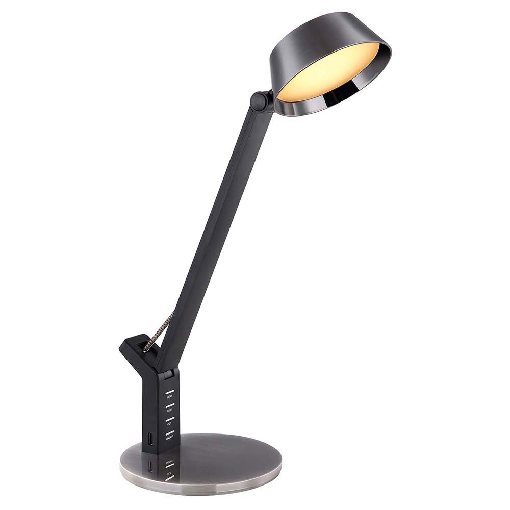 etc-shop Schreibtischlampe, LED-Leuchtmittel Leuchte USB Tageslichtweiß, LED Warmweiß, Neutralweiß, schwarz Tischlampe Schreibtisch fest Kaltweiß, dimmbar Anschluss verbaut