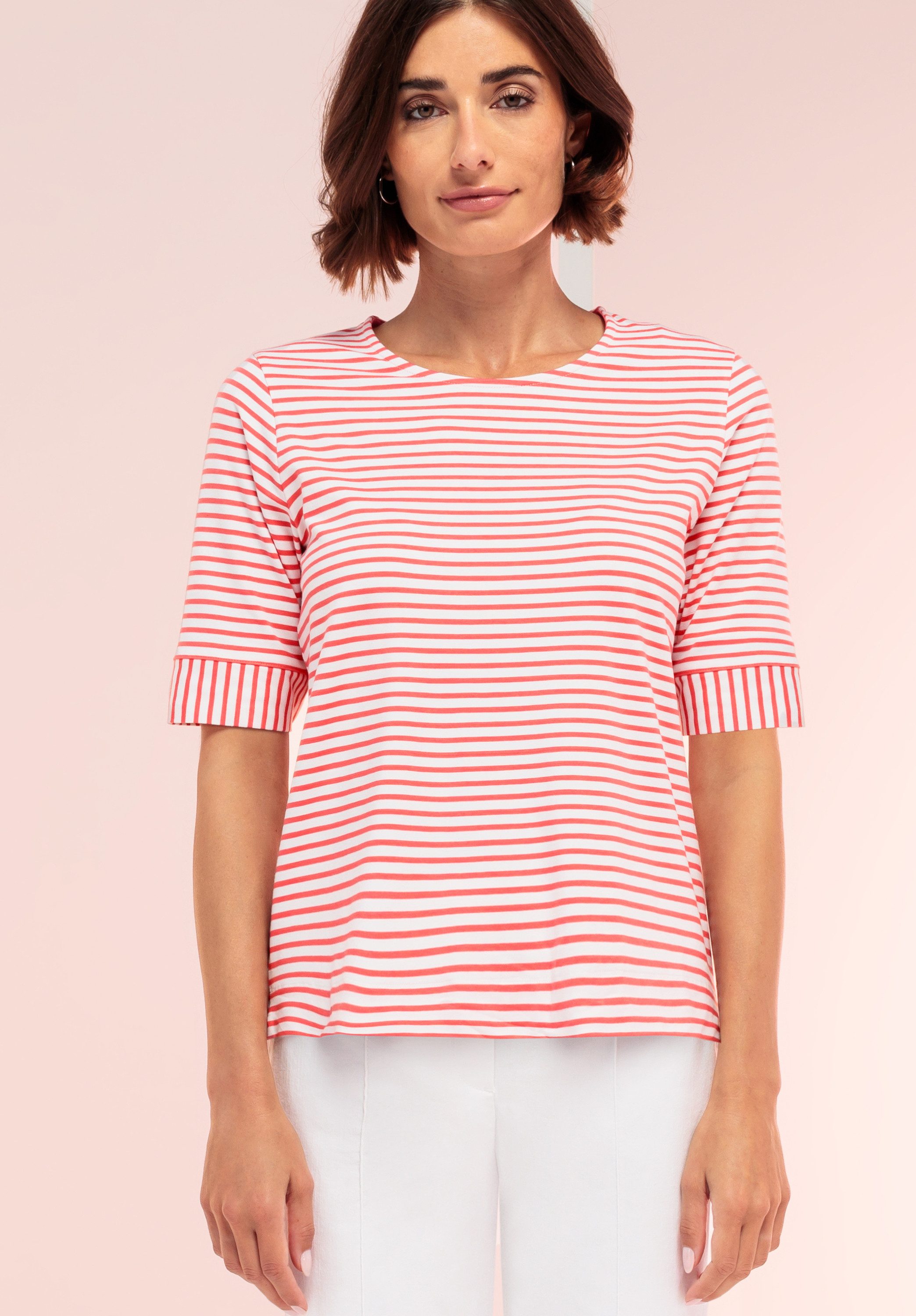 bianca Kurzarmshirt DINIA im Ringel-Look und angesagter Trendfarbe günstig online kaufen