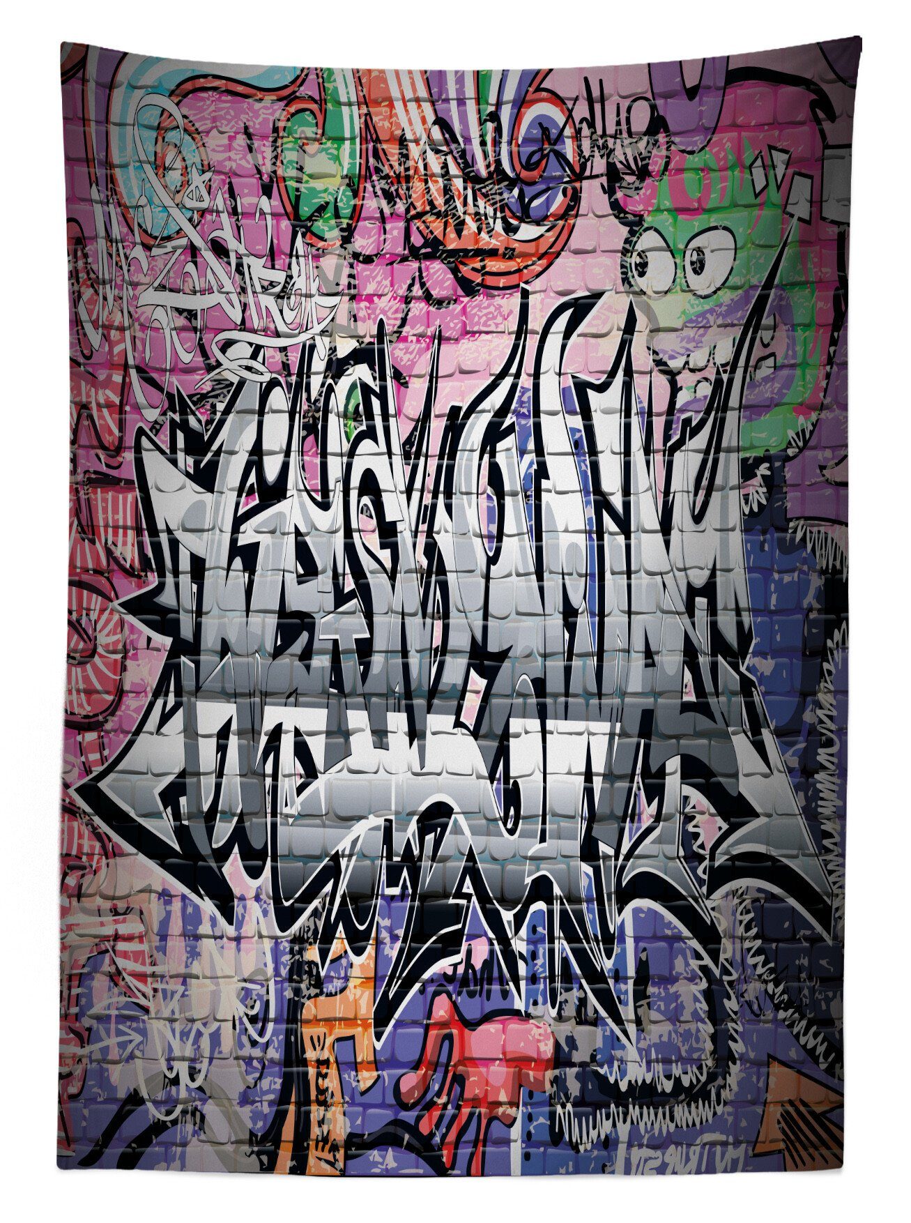 Städtisch Grunge Für geeignet Farbfest Graffiti Bereich Waschbar Klare Wall den Außen Tischdecke Art Abakuhaus Farben,