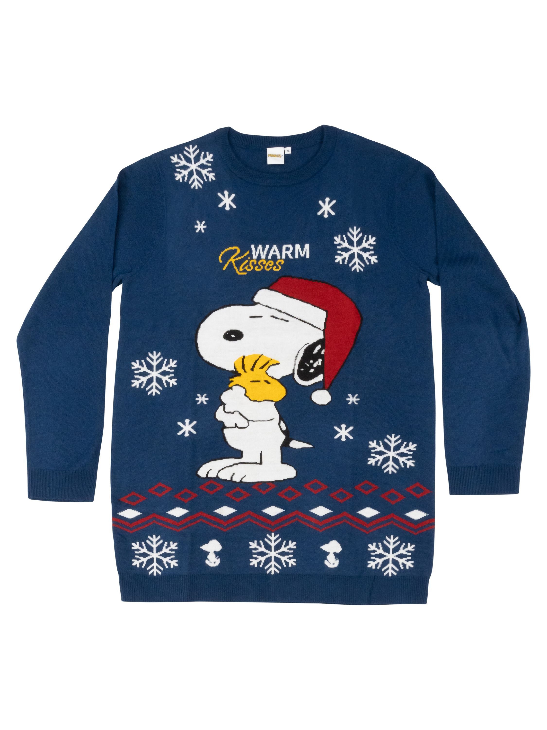 Strickpullover The Peanuts Snoopy Strickkleid Warm Kisses Winter Strick Kleid