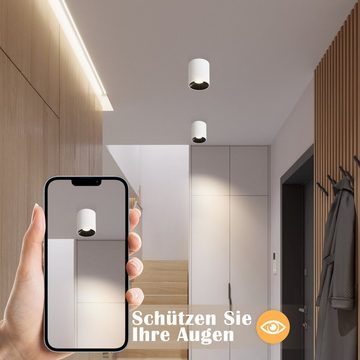 ZMH LED Aufbaustrahler LED Spots Deckenleuchte Aufputz - 7W Deckenspots Warmweiß, LED fest integriert, 3000k, Klein Spotleuchte für Küche Wohnzimmer Esszimmer Korridor