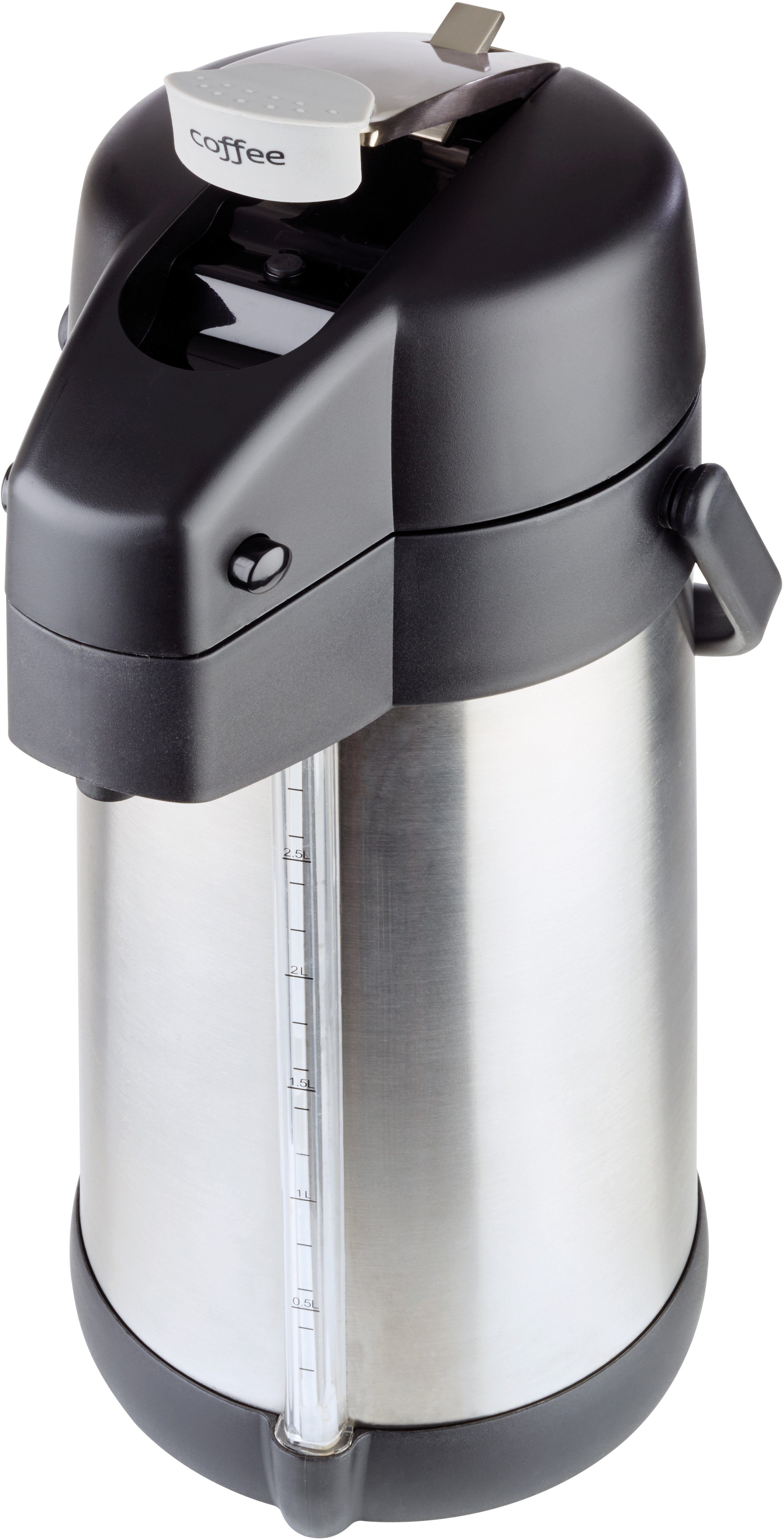 APS Isolierkanne Premium, 3 l, Pumpmechanismus, Edelstahl/Kunststoff