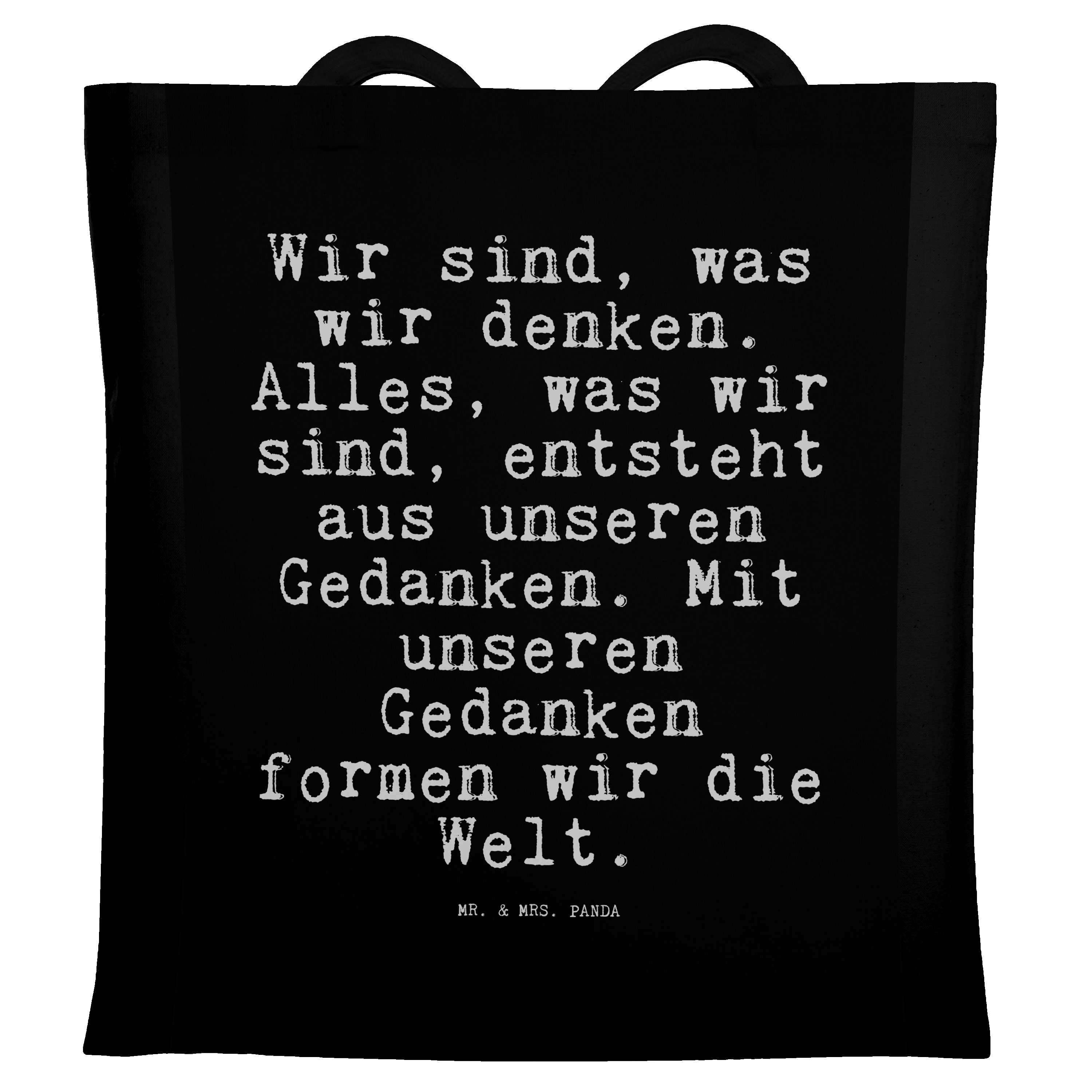 Lebensweisheit, - Mr. Tragetasche sind, Schwarz - Geschenk, wir... Wir Mrs. was Spr (1-tlg) & Panda Zitat,