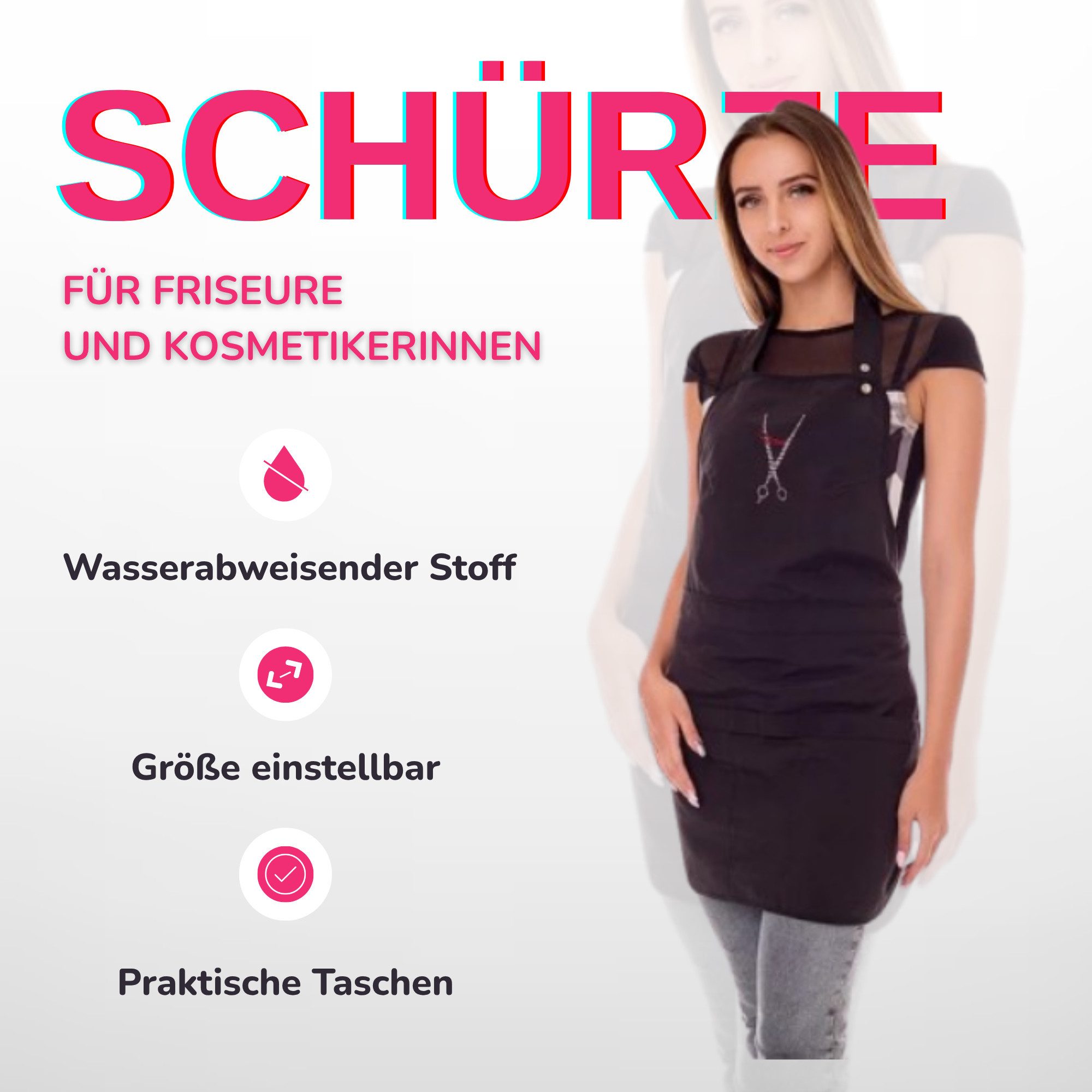 STM Company Kittelschürze Friseurschürze mit Strass-Bild günstig online kaufen