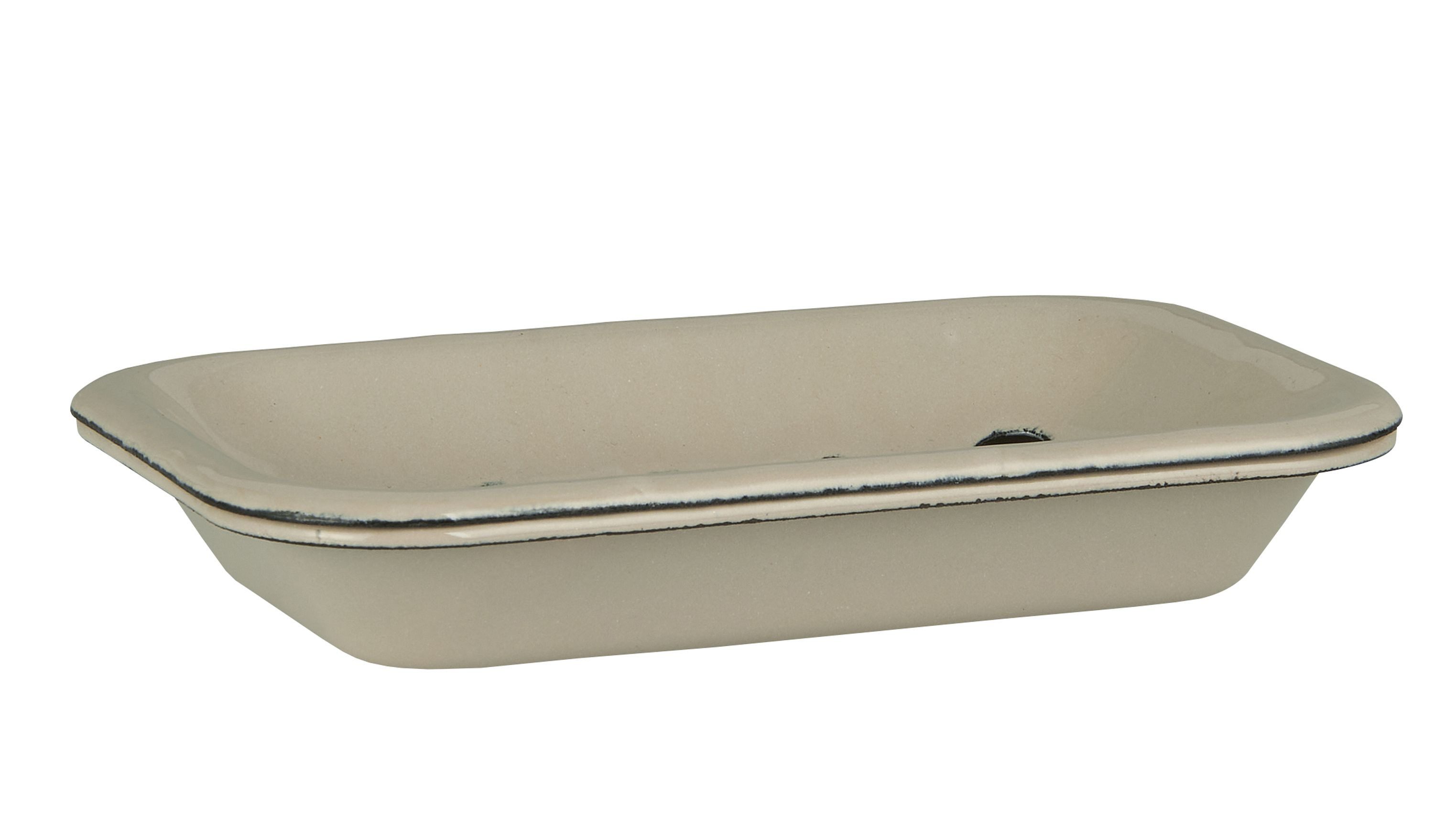 Ib Laursen Seifenspender Ib Laursen - Seifenschale 2-tlg. mit Ablaufschale Emaille Sand