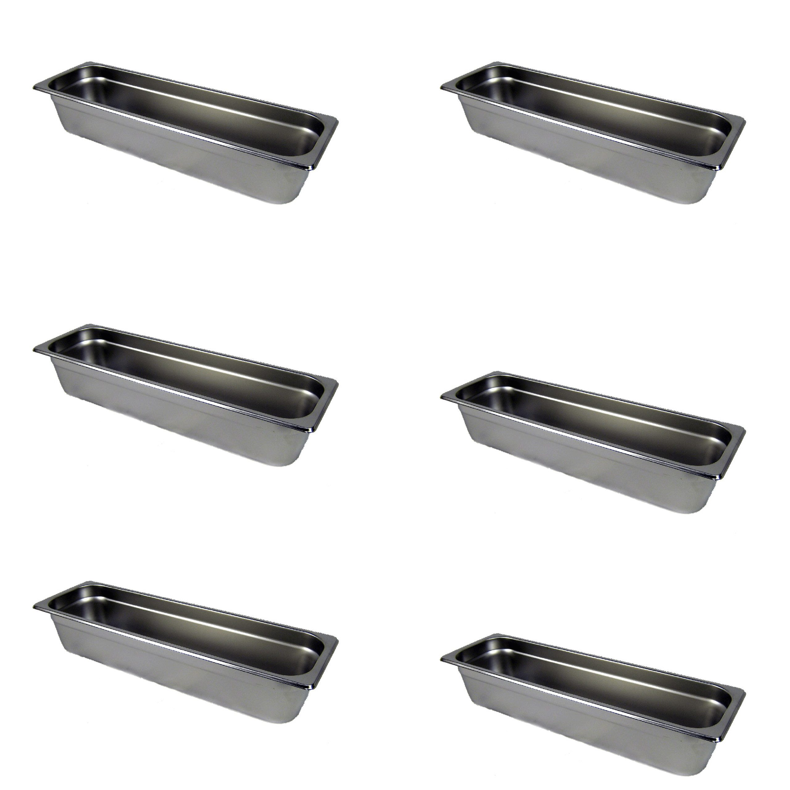 AcMax Thermoschüssel 6 Stück GN 2/4 Gastronormbehälter GN-Behälter Edelstahl Tiefe 100mm, (0-tlg)
