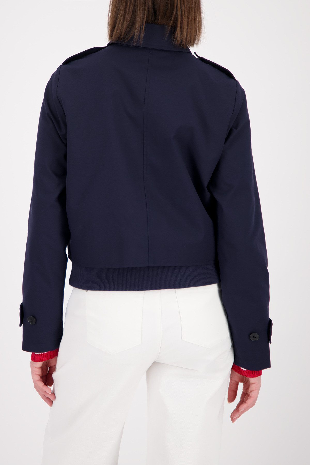 Monari Kurzjacke Jacke Trench kurze Form, Regular Fit, typische Schulterklappen