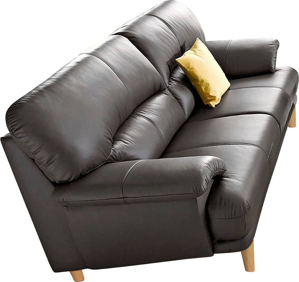 TRENDMANUFAKTUR 3-Sitzer Cecilia, Sofa in italienischem Design, mit tollem Sitzkomfort, extrabequeme Armlehnen, Holzfüße