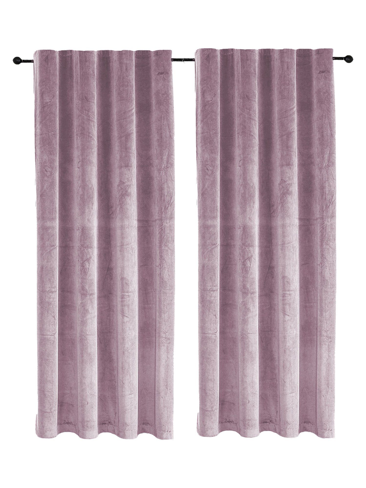 Gardine Vorhang 2er Set Kräuselband Verdunkelung 140x245 cm Samt blickdicht