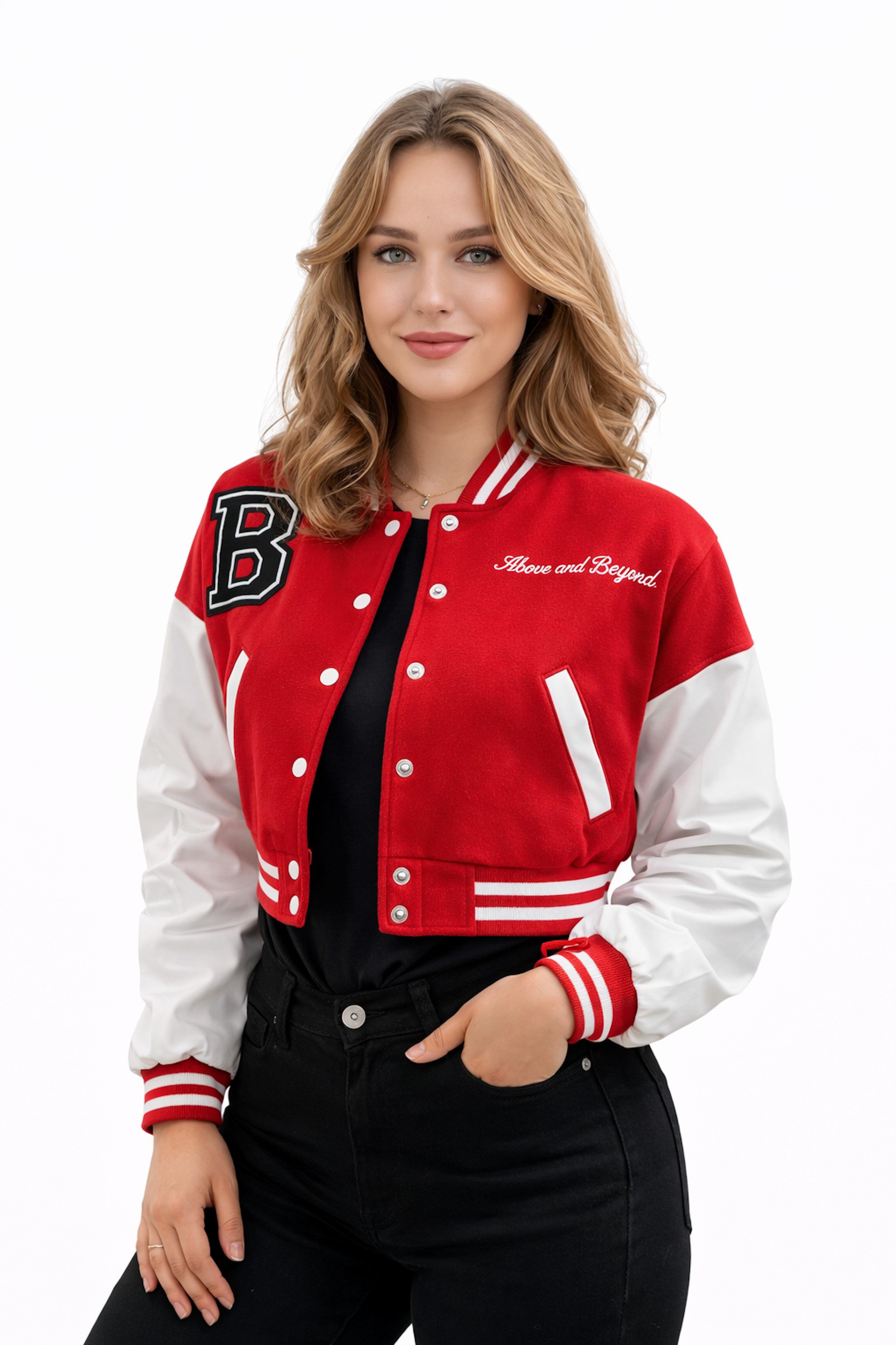 Worldclassca Collegejacke Worldclassca Damen Crop Collegejacke Übergangsjacke Bomberjacke