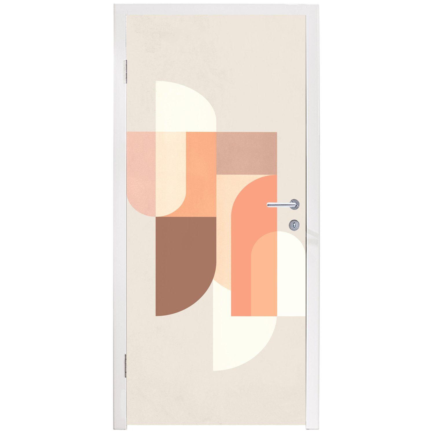75x205 - bedruckt, - für Muster Abstrakt - (1 Matt, Kunst cm Türaufkleber, MuchoWow Türtapete Tür, Farben, St), Fototapete