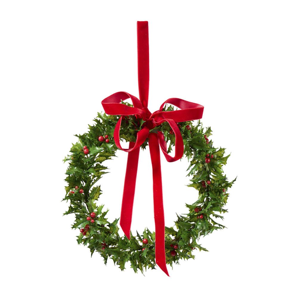 Florissima Dekokranz Ilex Kranz D25cm mit Beeren/Schleife zum Hängen Weihna günstig online kaufen