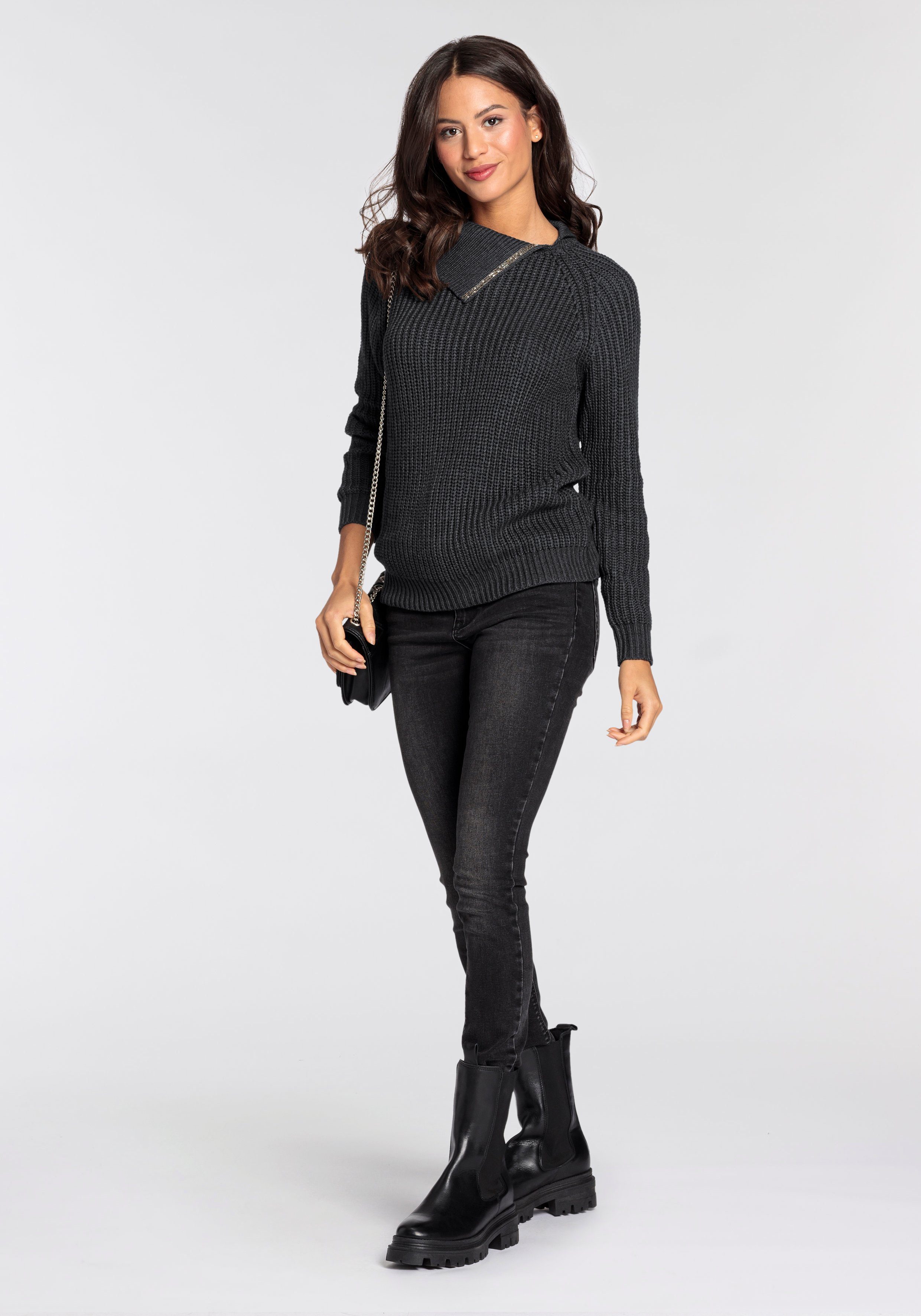 Laura Scott Strickpullover mit elegantem Glitzerdetail