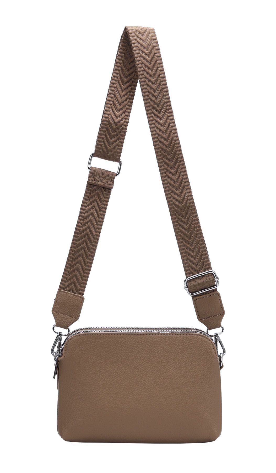 ITALYSHOP24 Schultertasche Damen Tasche Bodybag Umhängetasche Crossbody Brusttasche Handtasche, Crossover Muster Taschengurt Smartphone Geldtasche Abend Handy Clutch