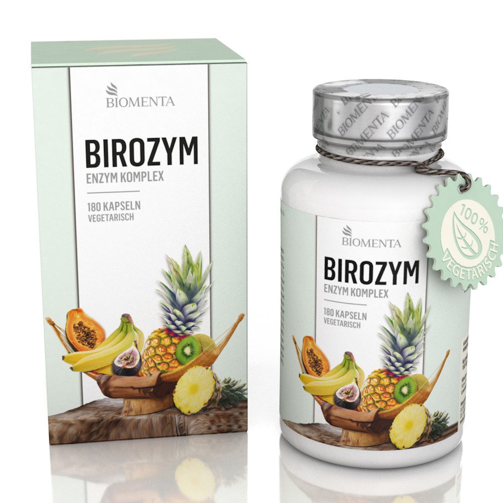 BIOMENTA BIROZYM Enzym Komplex - 180 Kapseln hochdosiert - Wirkstoffkomplex Kapseln, 180 St., 132.4 g