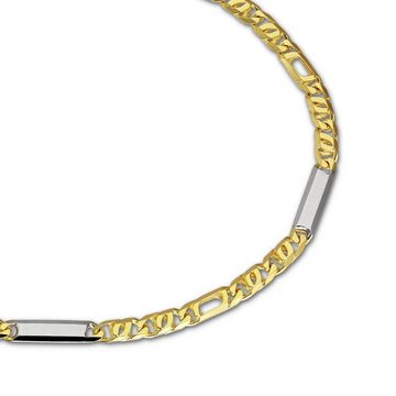 GoldDream Goldarmband GoldDream 19cm Armband Tigerauge glanz (Armband), Damen Armband (Tigerauge) ca. 19cm, 333 Gelbgold - 8 Karat, 333 Weißgo