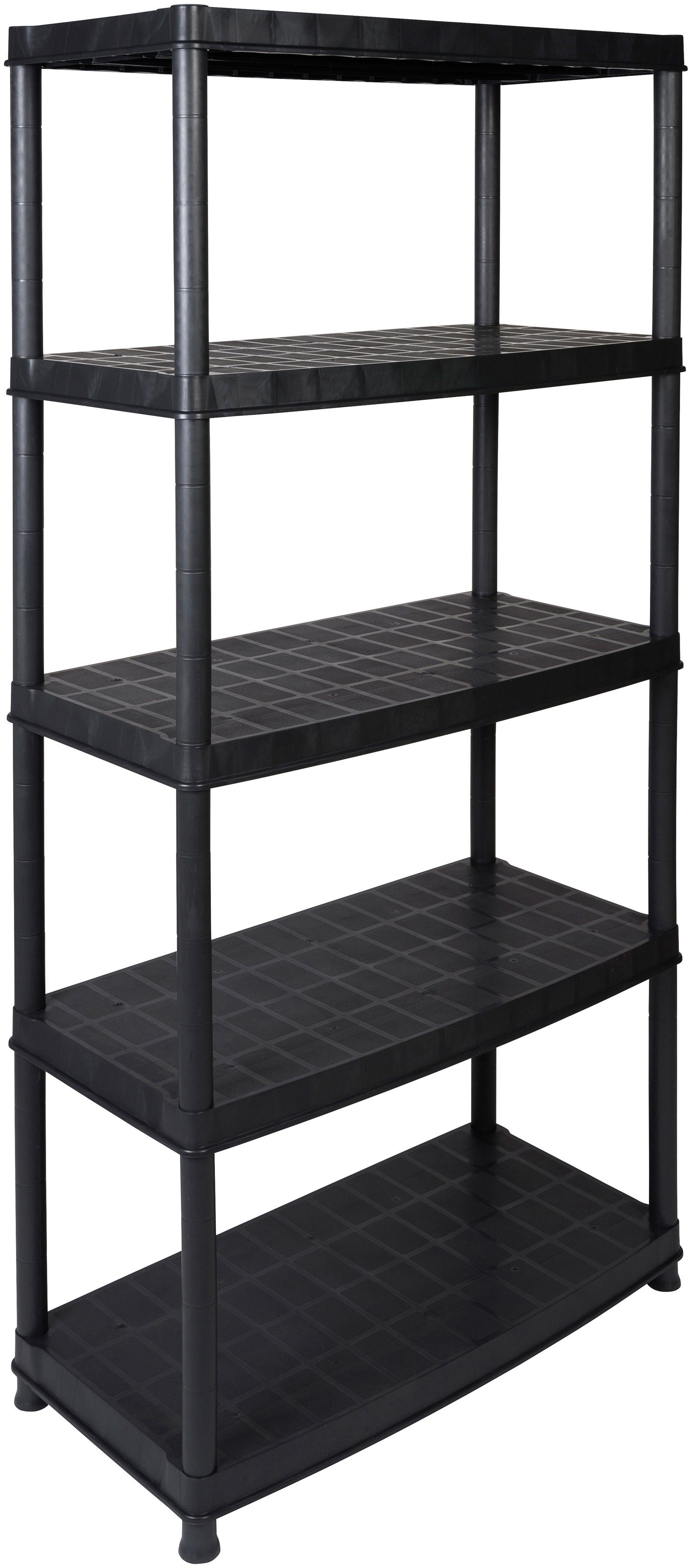 Kreher Steckregal Haushaltsregal, in schwarz, B/T/H: 92,5x45,8x185 cm, mit  5 geschlossenen Böden | Steckregale