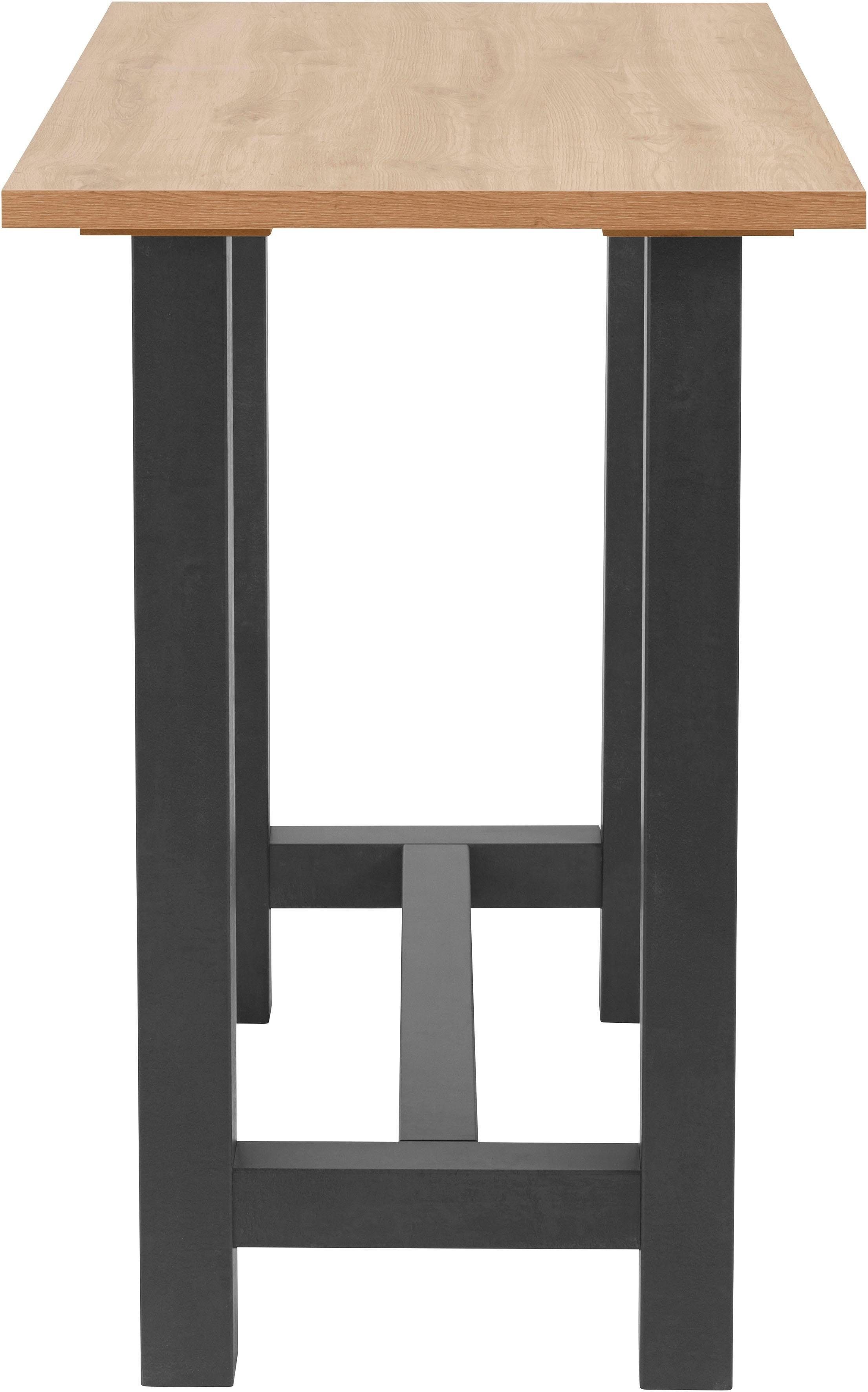 160 in cm) U-Form oder 120, Mäusbacher schwarzstahl/asteichefarben Gestell (Breite Bartisch, 140