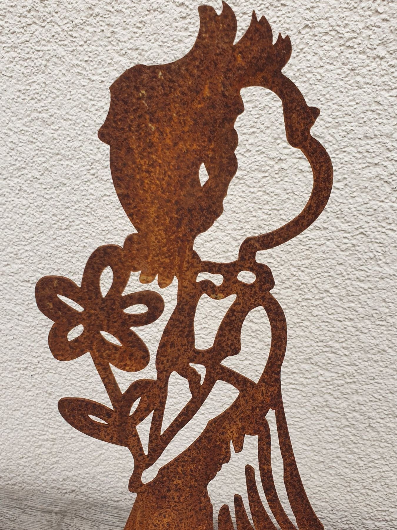 Dewoga Edelrost-Metalldesign Gartenfigur (0 Platte Kind St) Edelrost, - Emma auf