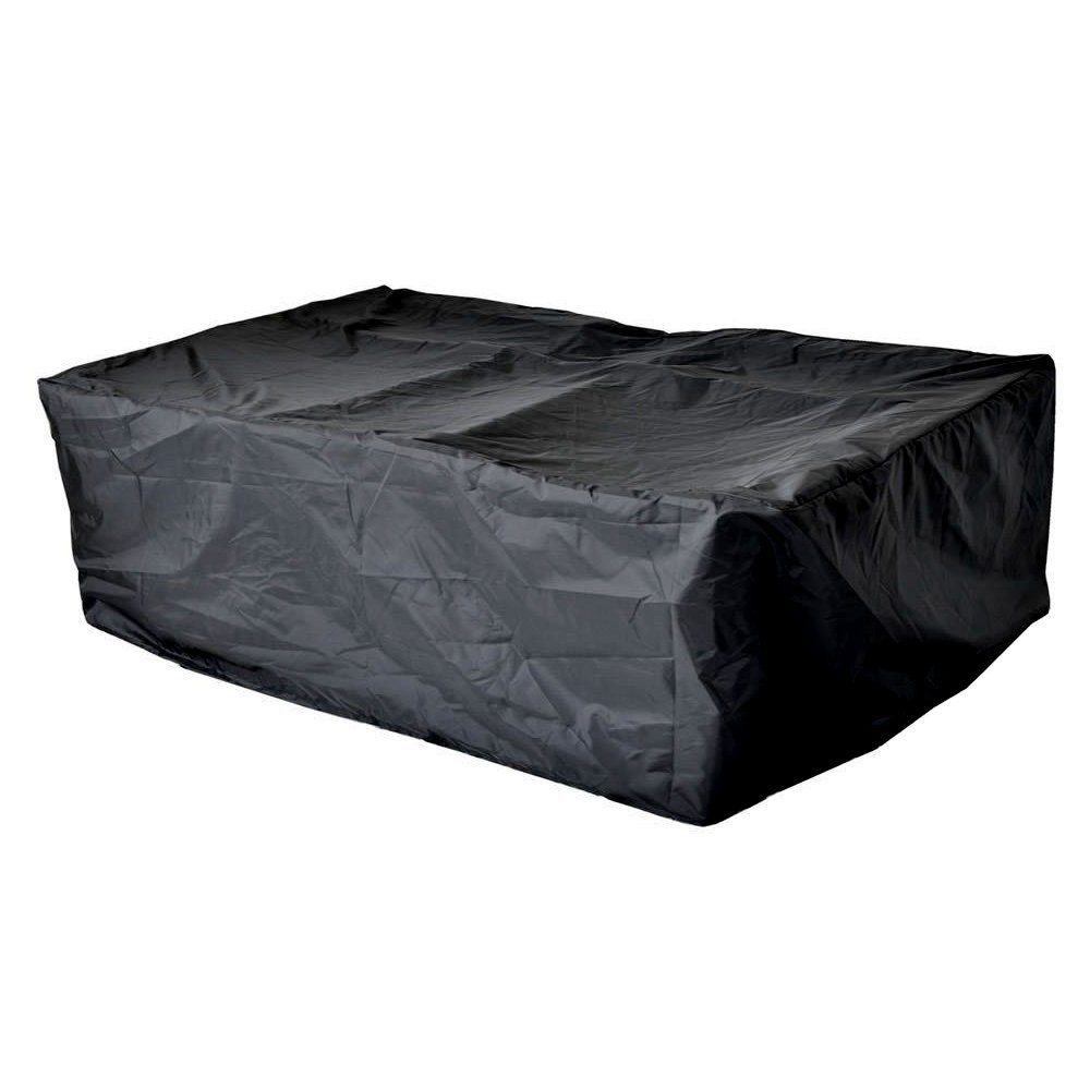 Schutzplane Schutzhülle Gewebeplane Schutzplane Sitzgarnitur Melko Kordelverschluss 197x122x62 Abdeckplane Gartenmöbel CM in Schwarz Rattan (Stück), Cover Gartenmöbel-Schutzhülle mit Polyethylengewebe Abdeckhaube