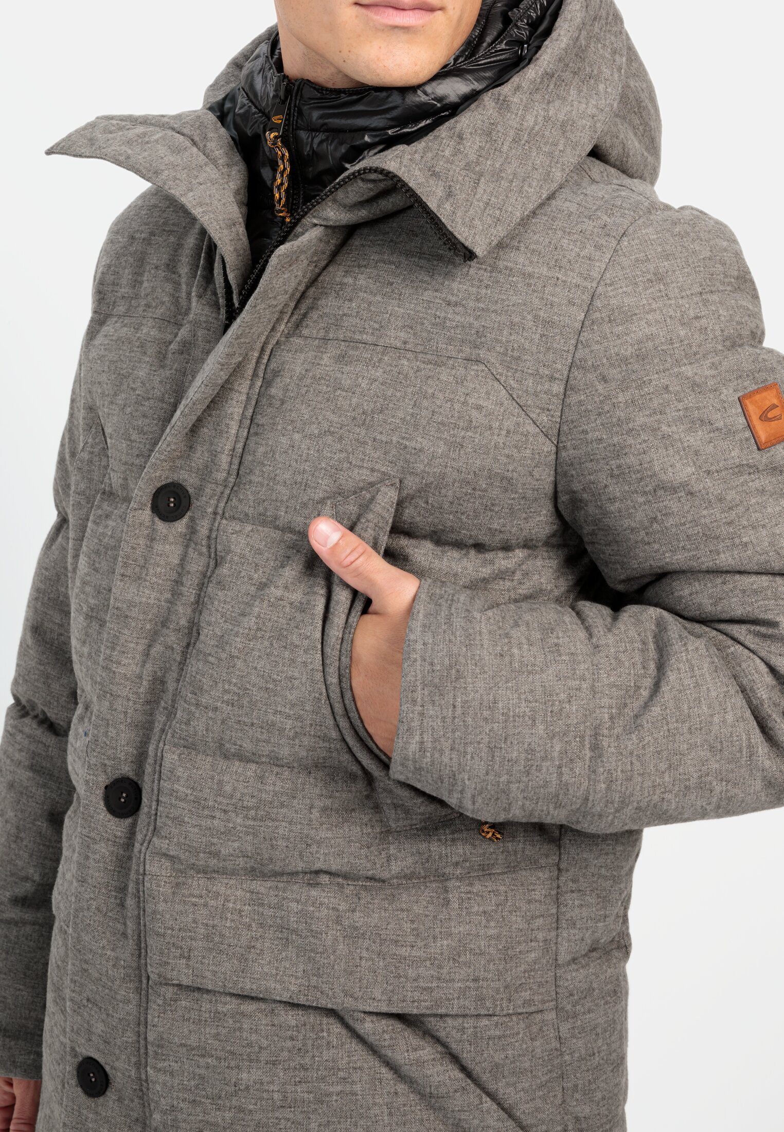 camel active Wintermantel mit abnehmbarem Kapuzenfutter Langarm Kapuze