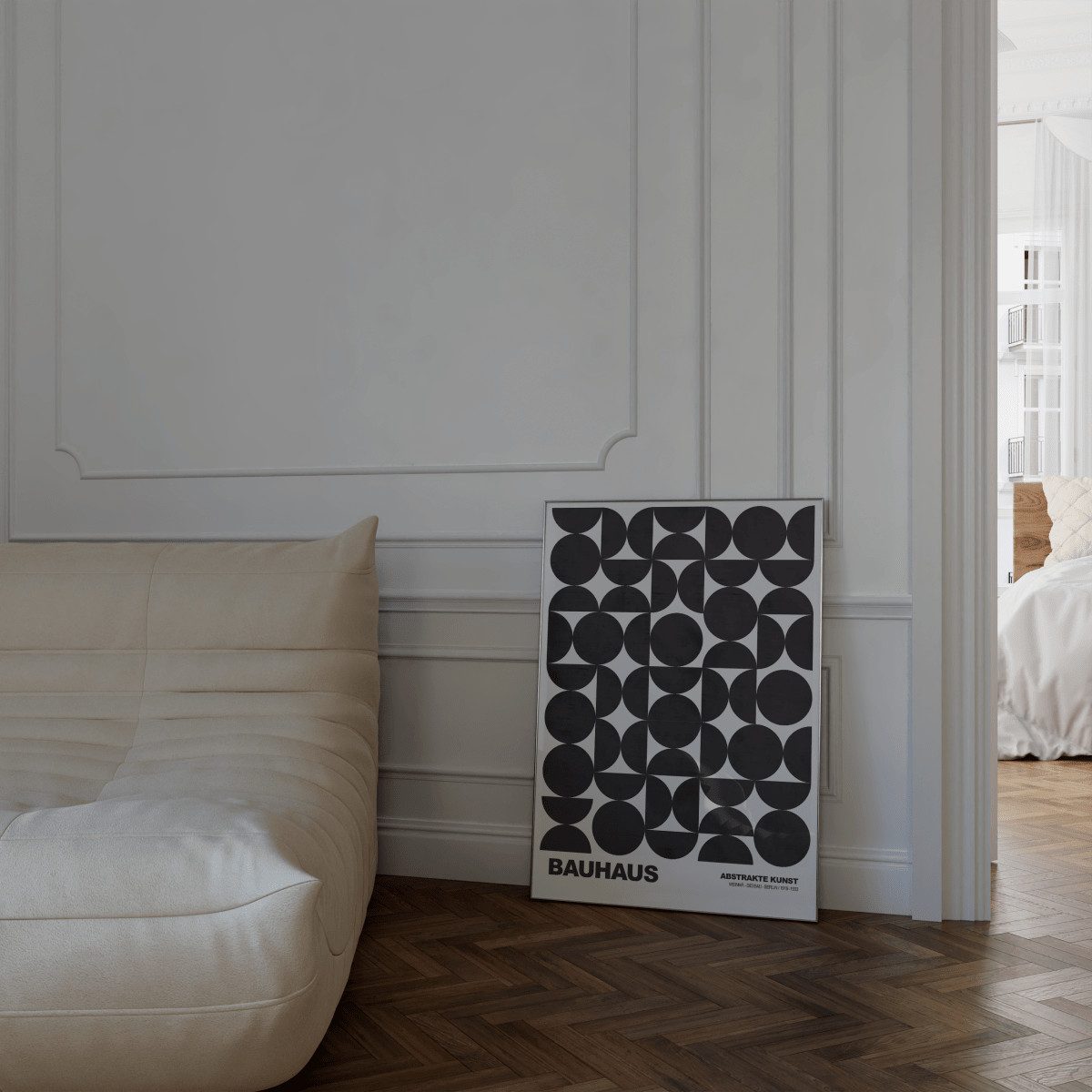 JUSTGOODMOOD Poster Bauhaus Abstrakte Kunst Schwarze geometrische Formen im minimalistisch, (1 St) – Bild 5 von 5