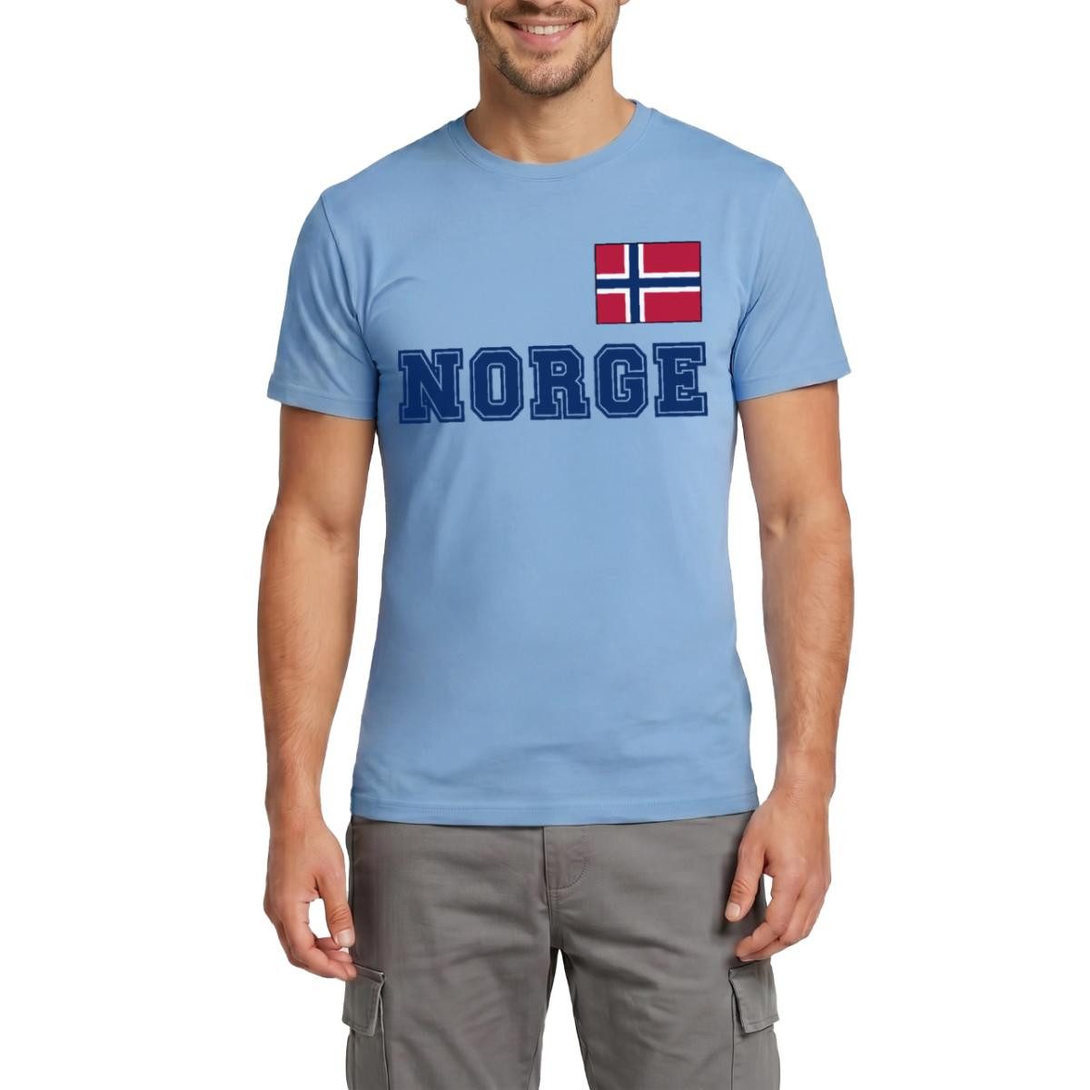 Spreadshirt T-Shirt Norwegen Trikot, Norwegen Fußball Flagge Männer T-Shirt (1-tlg)