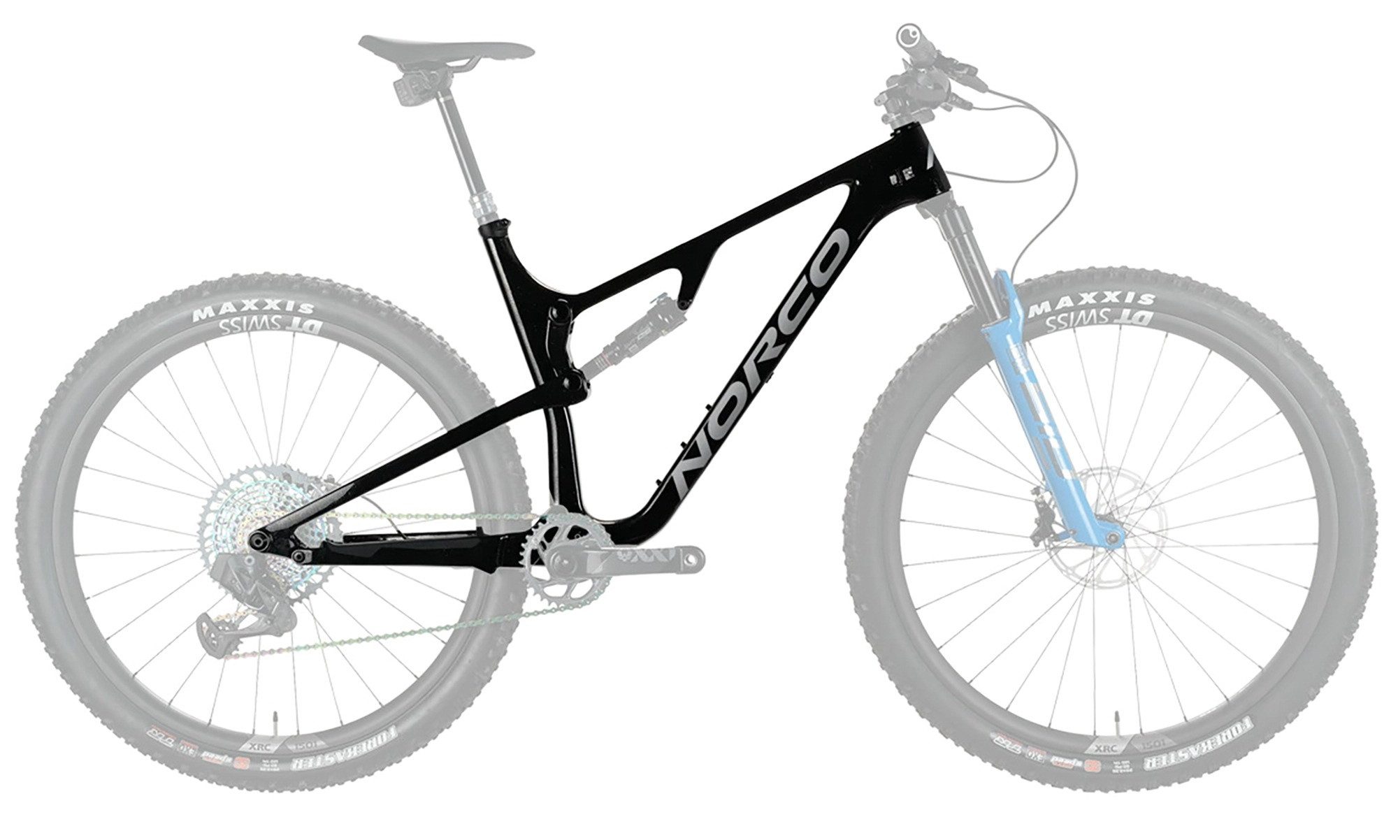 NORCO Mountainbike MTB Fully Revolver FS 120 black / silver Rahmenset