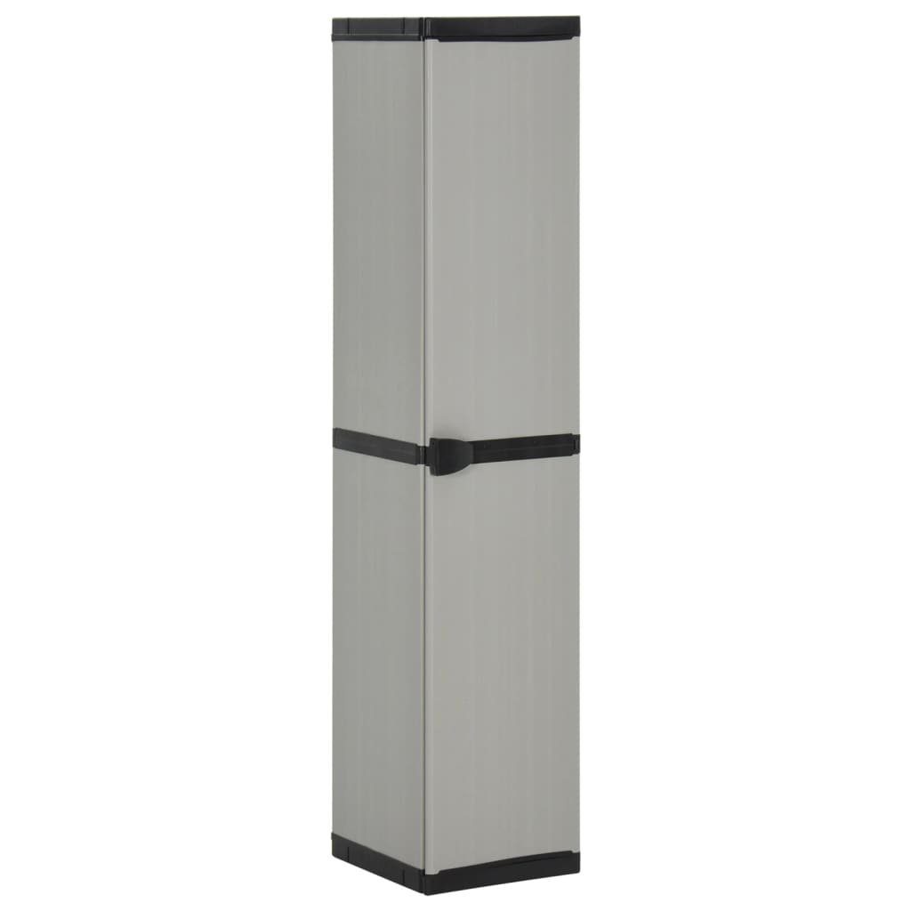 vidaXL Fächerschrank Garten-Lagerschrank Grau Schwarz cm 34x40x168 Böden mit (1-St) & 3