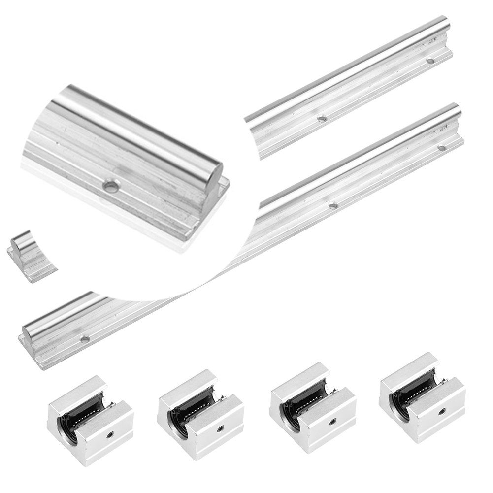 euroharry 3D-Drucker 2 Stück Linearführung Gleitschiene Welle 4 x Lagerblock 3D Drucker CNC