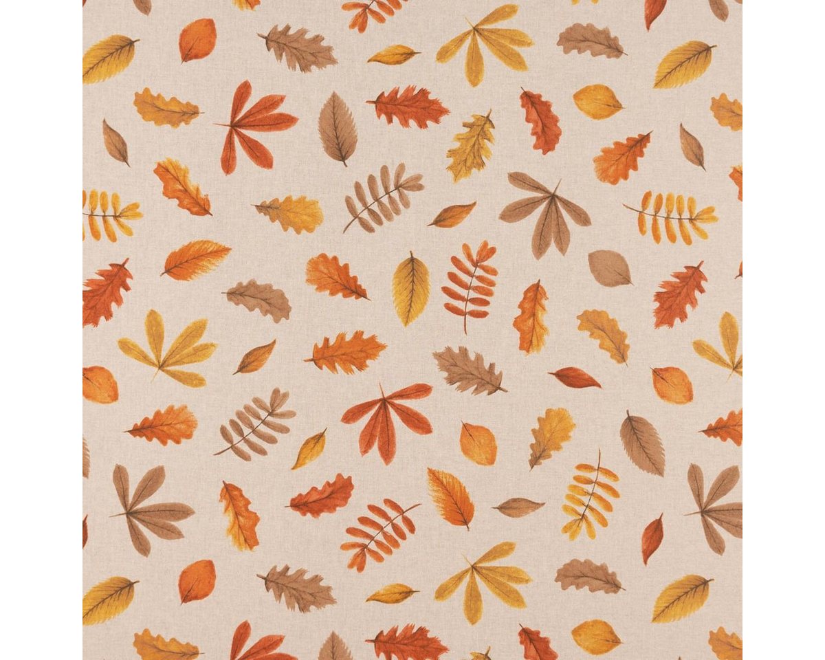 Thumbnail - SCHÖNER LEBEN. Stoff Dekostoff Watercolor Falling Leaves Herbstblätter natur terra 1,40m, pflegeleicht