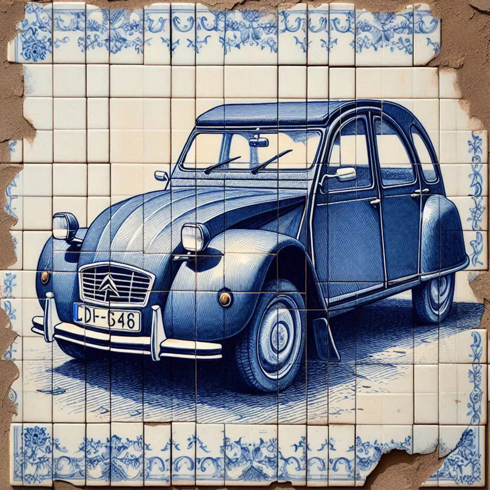 Luc Best Kunstdruck Citroen 2CV Giclée – Limited Edition FineArt-Druck auf Museumspapier, Citroen 2CV, Wandbild - handsigniert, nummeriert, gestempelt, Echtheitszertifikat