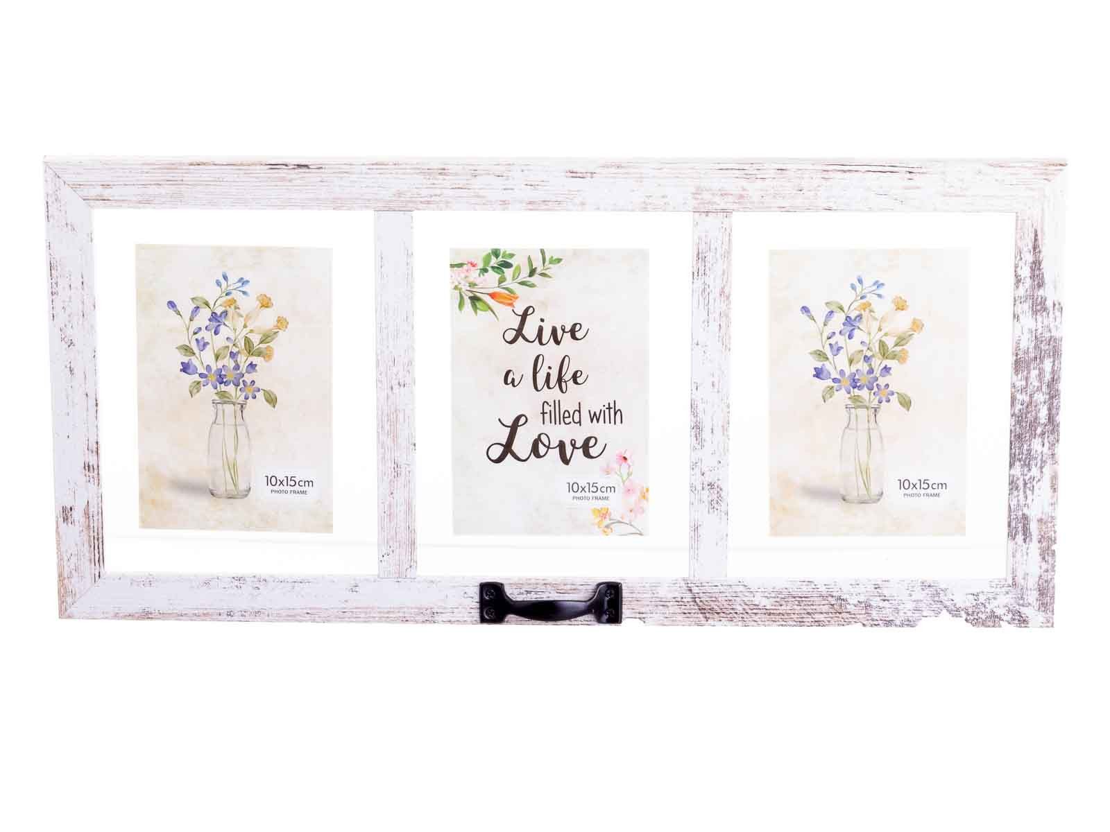 Bilderrahmen Bilderrahmen für 3 Fotos, 15x10 cm 16564 shabby chic ca. 51x24 günstig online kaufen