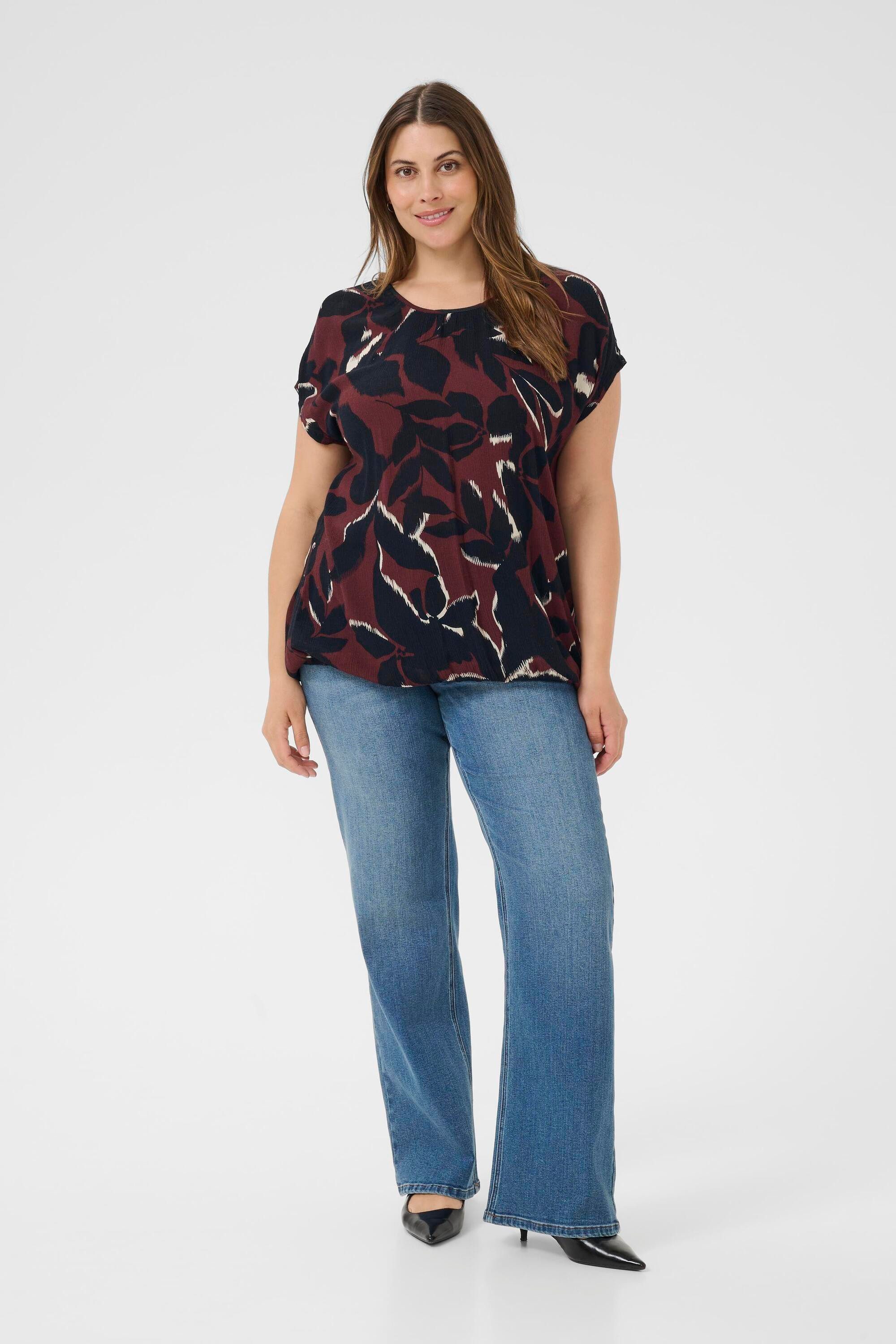 KAFFE Curve Kurzarmbluse Kurzarm-Bluse KCami Große günstig online kaufen