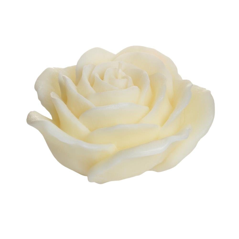 Dekohelden24 Adventskerze Hochwertige Duftkerze als Rosenblüte in verschiedenen Farben, aus (1 Stück, 1-tlg), Duftkerze