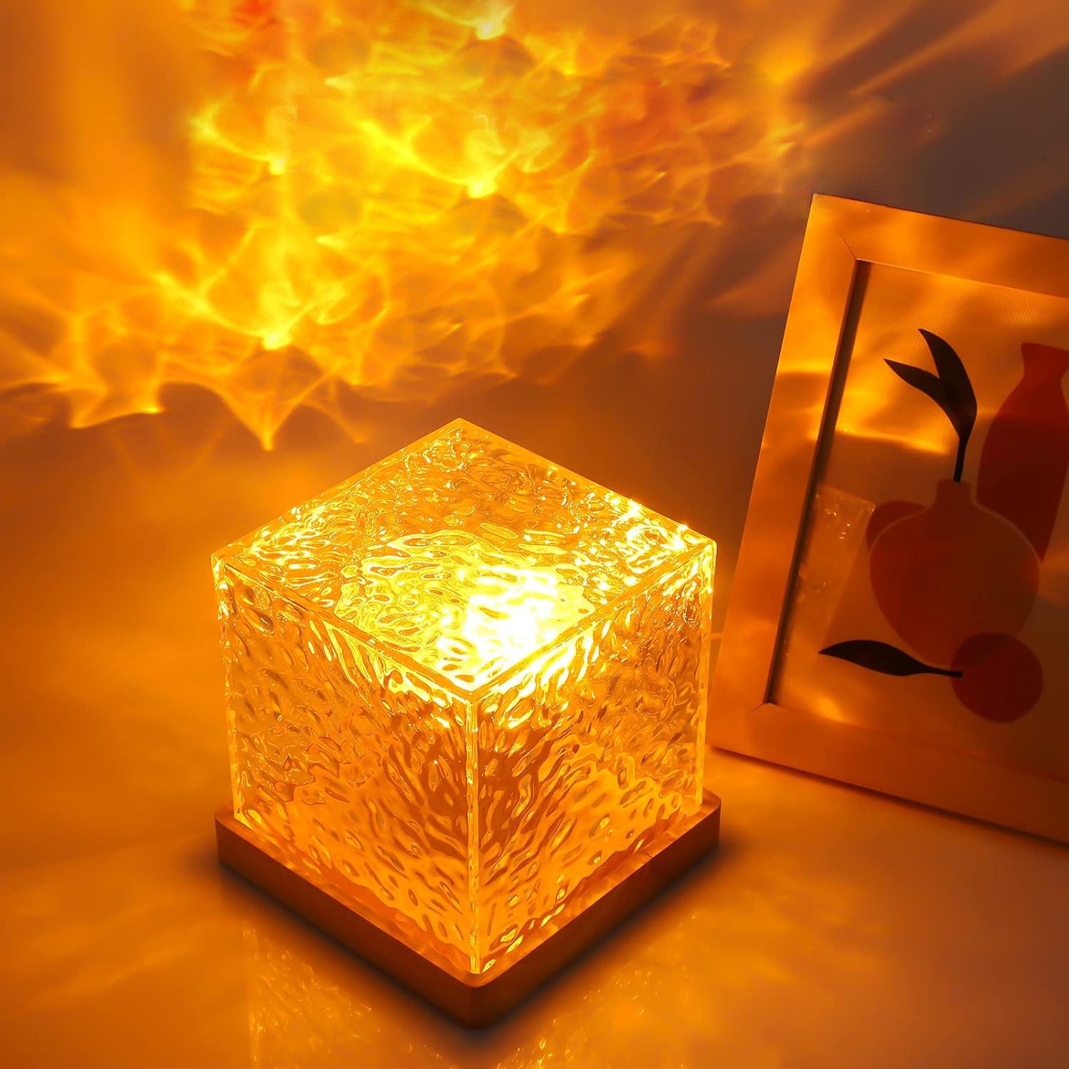 Jibenhome LED Nachttischlampe LED Tischlampe aus Kristall,Wasserwellen Nach günstig online kaufen