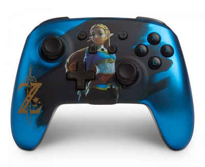 PowerA »Nintendo Switch Satin Chrome Zelda wireless Controller blau« Nintendo-Controller (Verbindung erfolgt via Bluetooth)