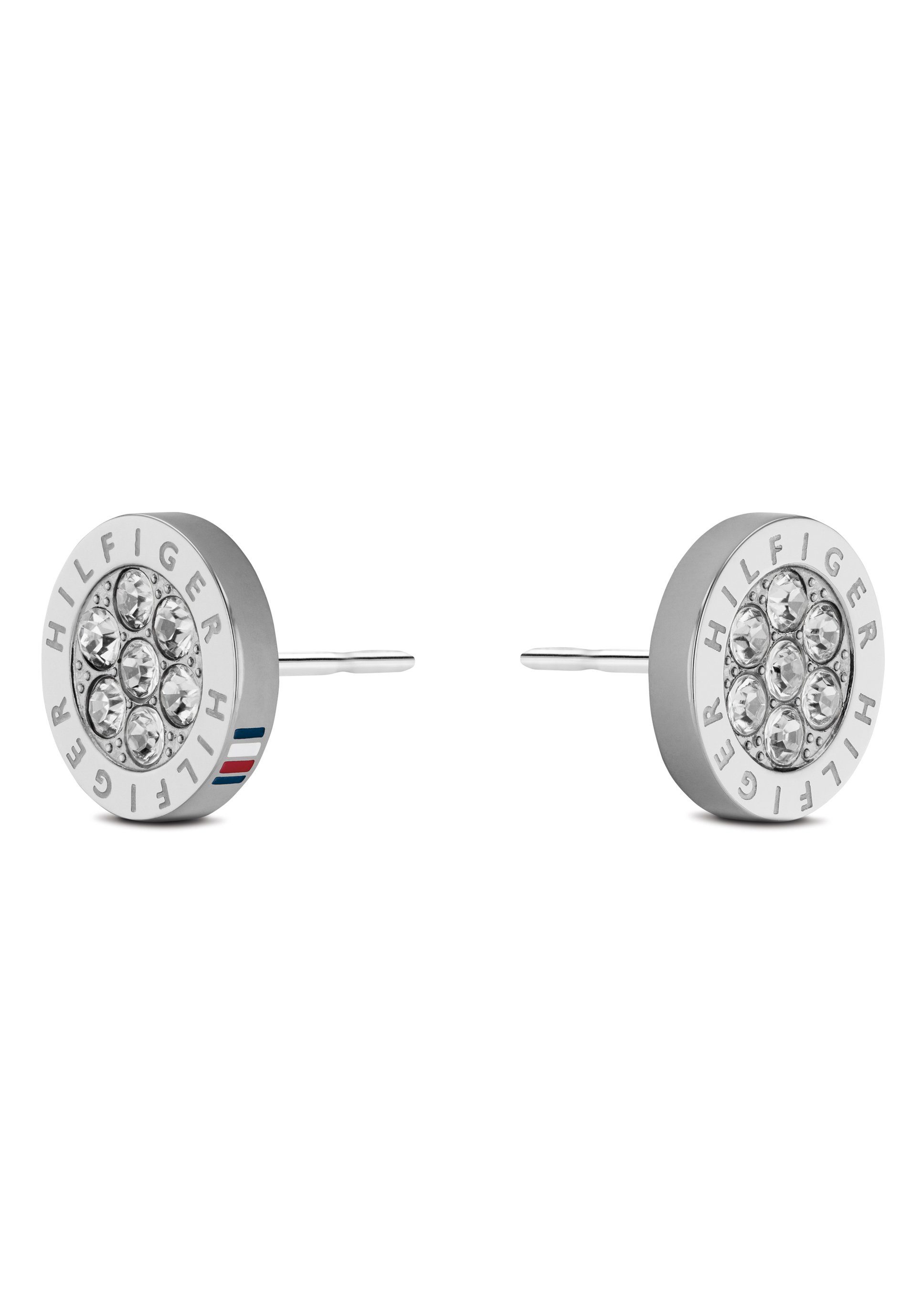 Tommy Hilfiger Paar Ohrstecker Ювелирные изделия Edelstahl Ohrschmuck Серьги CRYSTAL, mit Glasstein