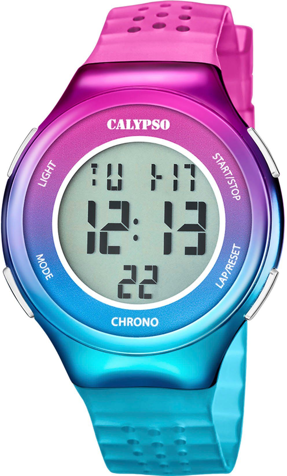 CALYPSO WATCHES Chronograph Color Splash, K5841/1, Armbanduhr, Quarzuhr, Damenuhr, Herrenuhr, digital, Stoppfunktion