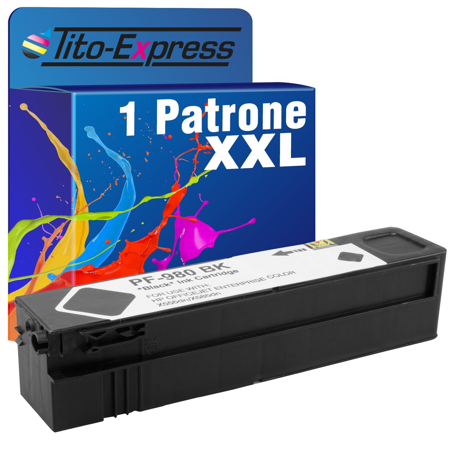 X580 X555dn ersetzt (für XL HP X585dn 980XL Black X585f OfficeJet 980 HP Tintenpatrone Tito-Express Enterprise X550 X585z) Flow