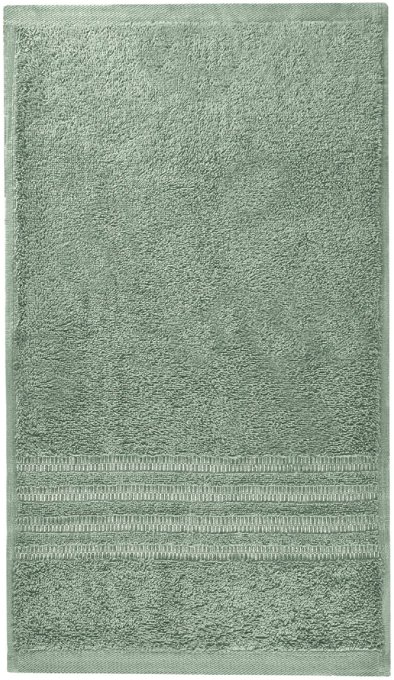Schiesser Gästehandtücher Milano aus 100% Baumwolle mit eleganter Bordüre in Hoch-Tief-Optik, Frottier (Set, 5-St), Made in Green